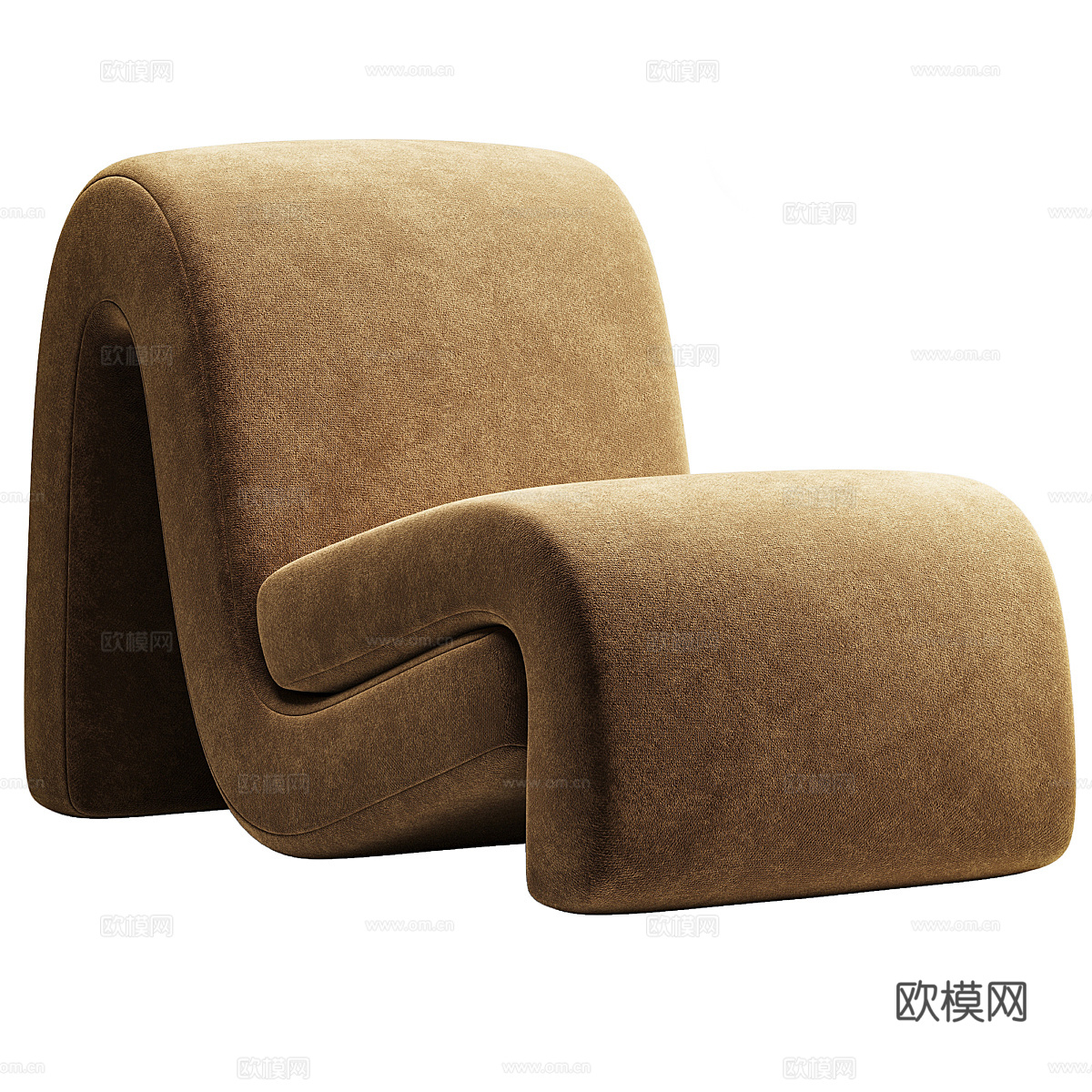 现代意式布艺休闲椅3d模型