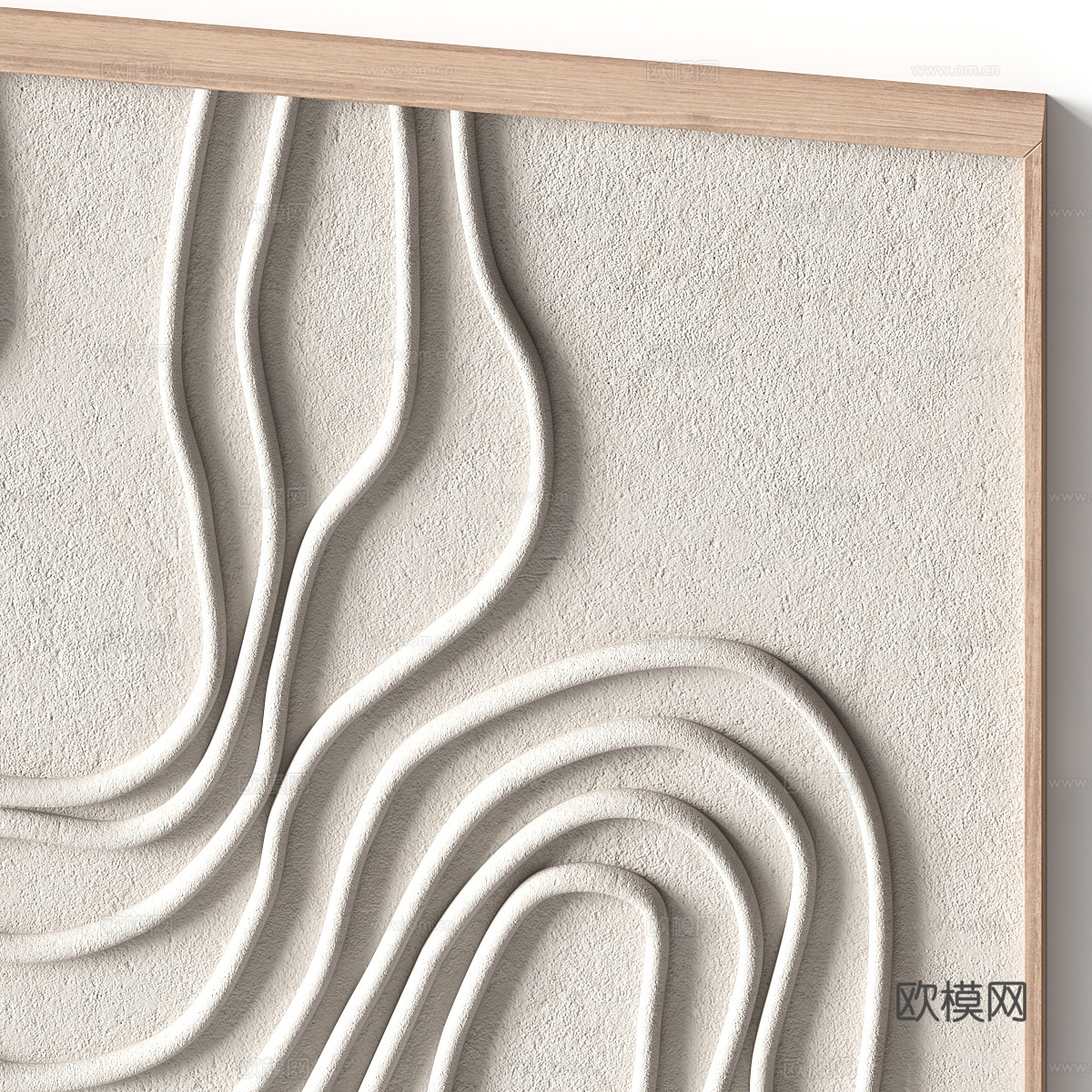 新中式侘寂装饰挂画3d模型