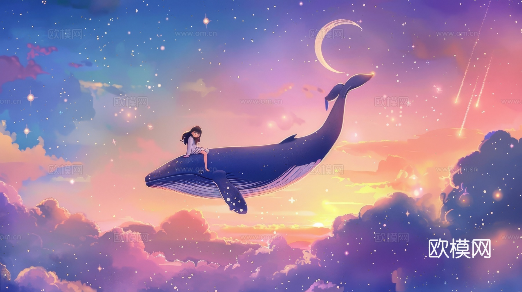 儿童房卡通壁纸壁画下载（渲染图3）