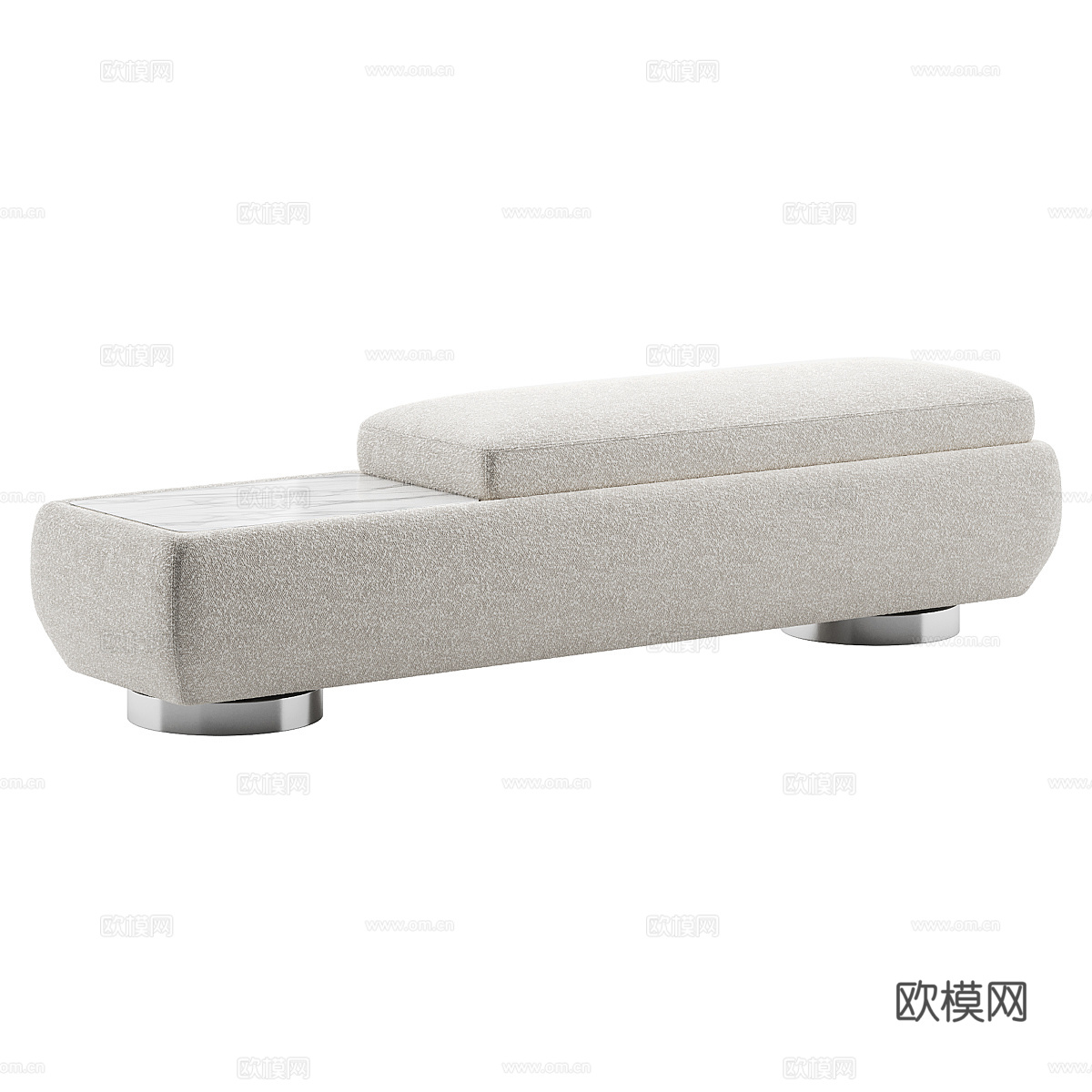 现代意式布艺长凳3d模型