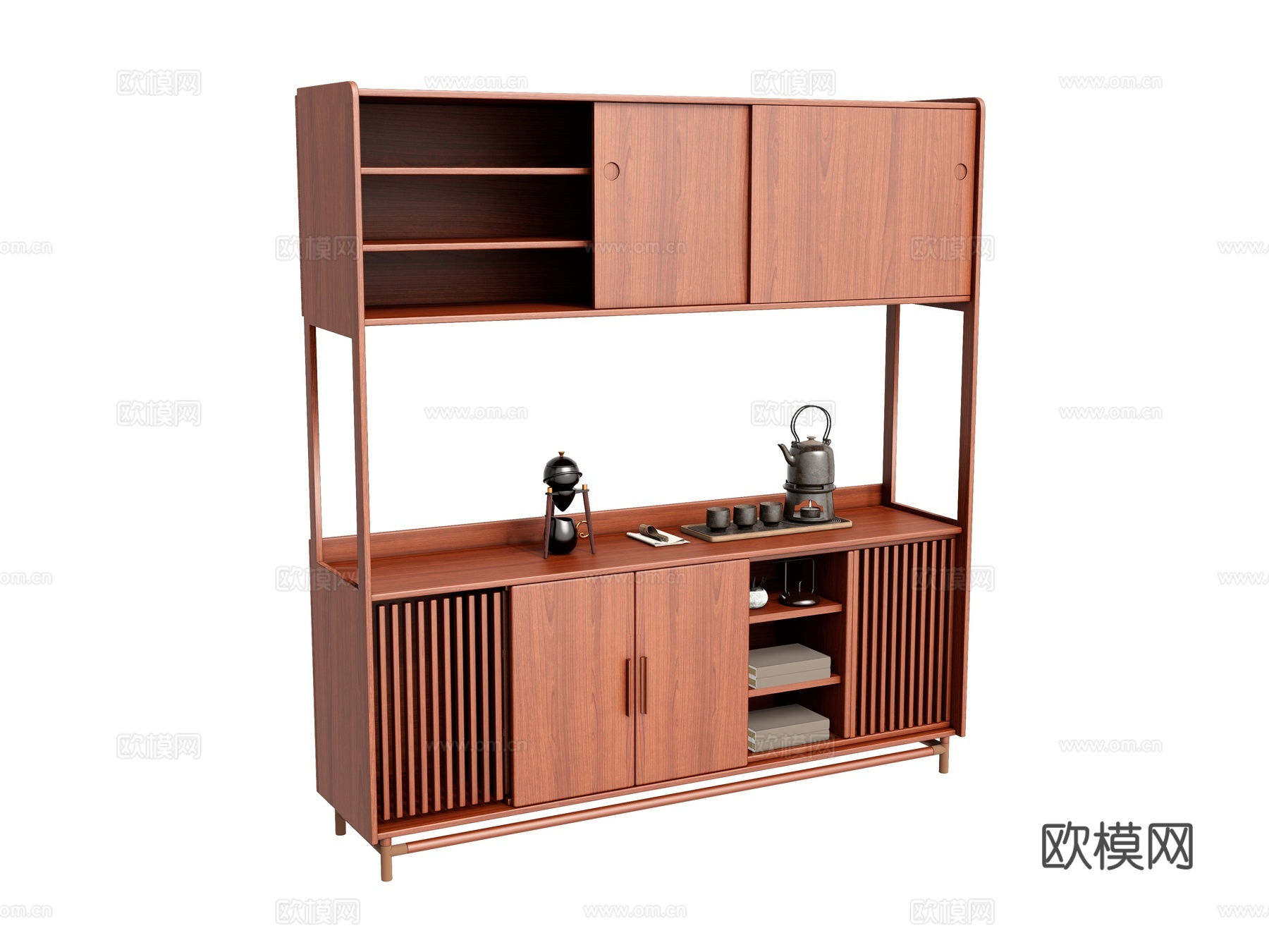 储物柜茶柜茶具 装饰柜餐边柜碗柜su模型