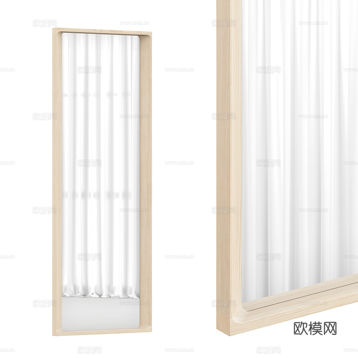 现代极简穿衣镜3d模型