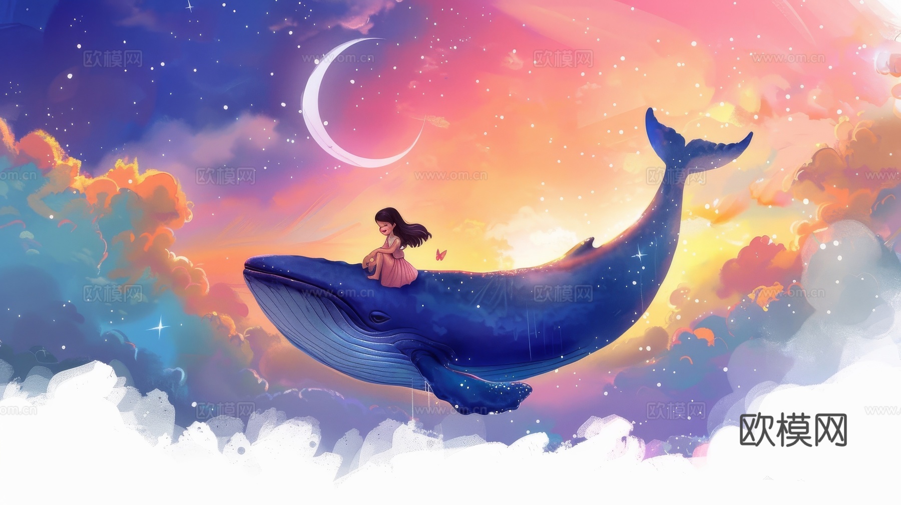 儿童房卡通壁纸壁画下载（渲染图5）