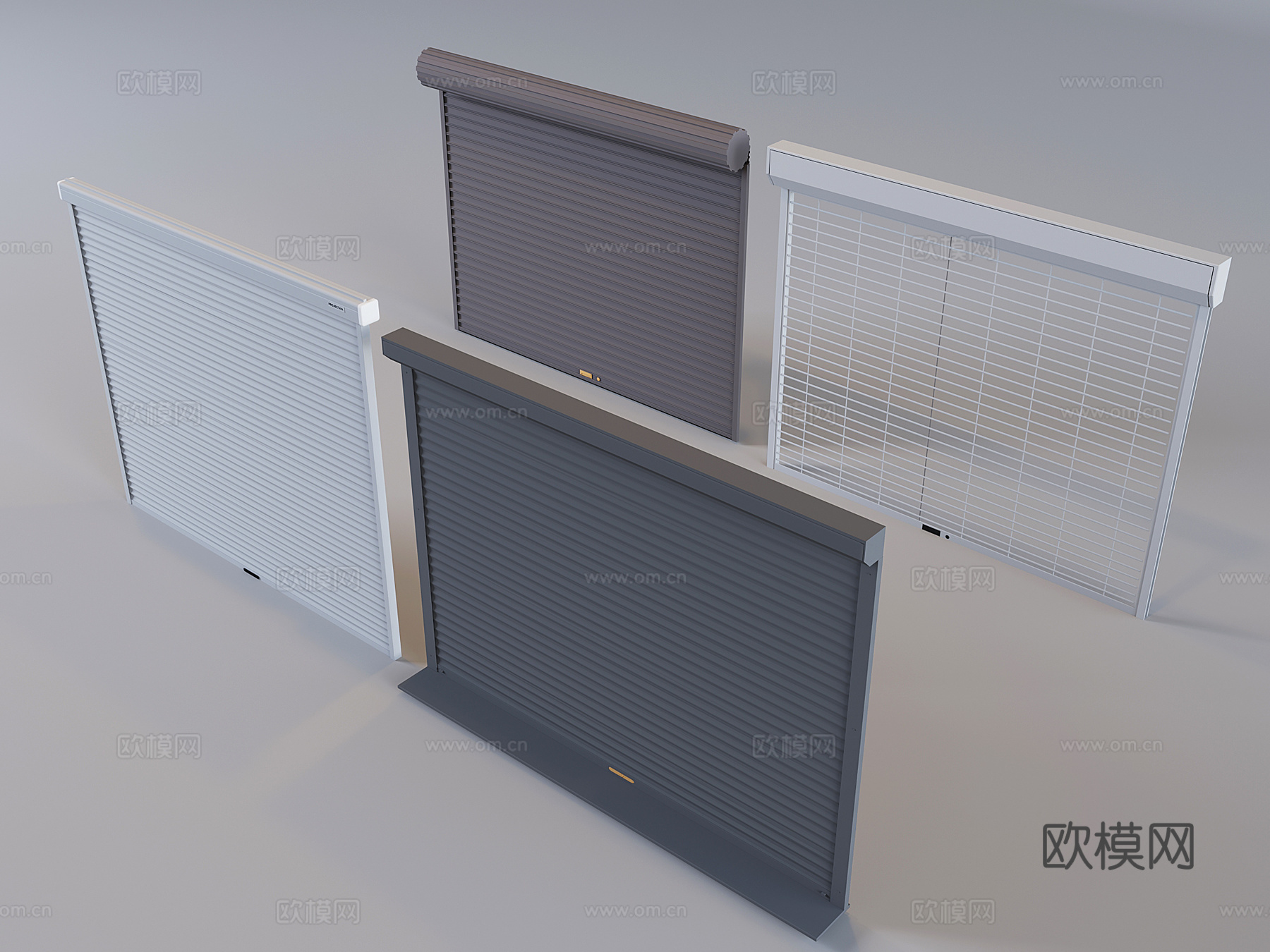 店铺卷帘门卷闸门 仓库车库防盗门3d模型