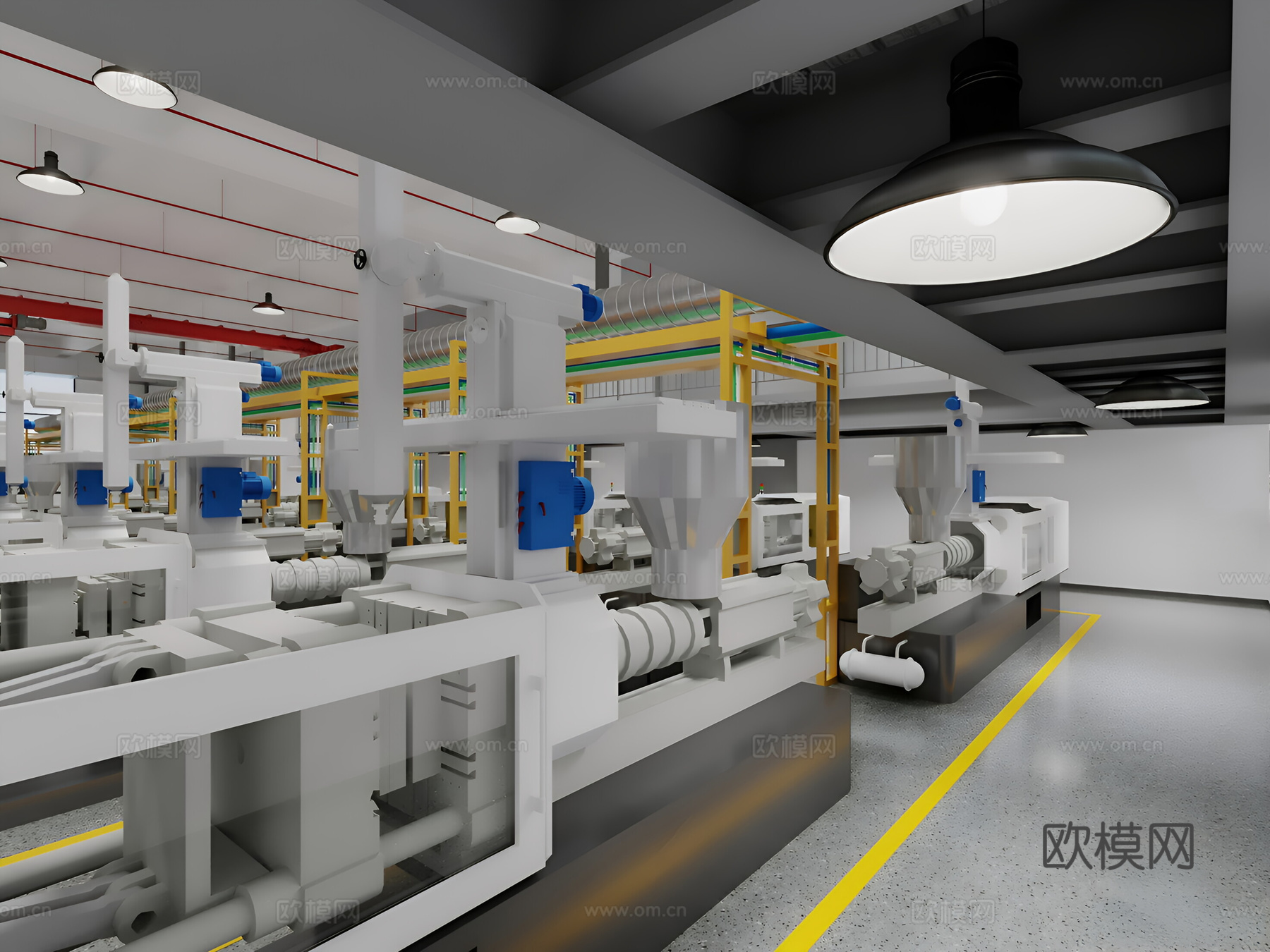 现代车间 车间 工厂3d模型