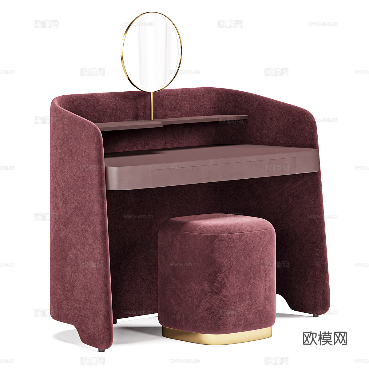 现代意式轻奢梳妆台3d模型