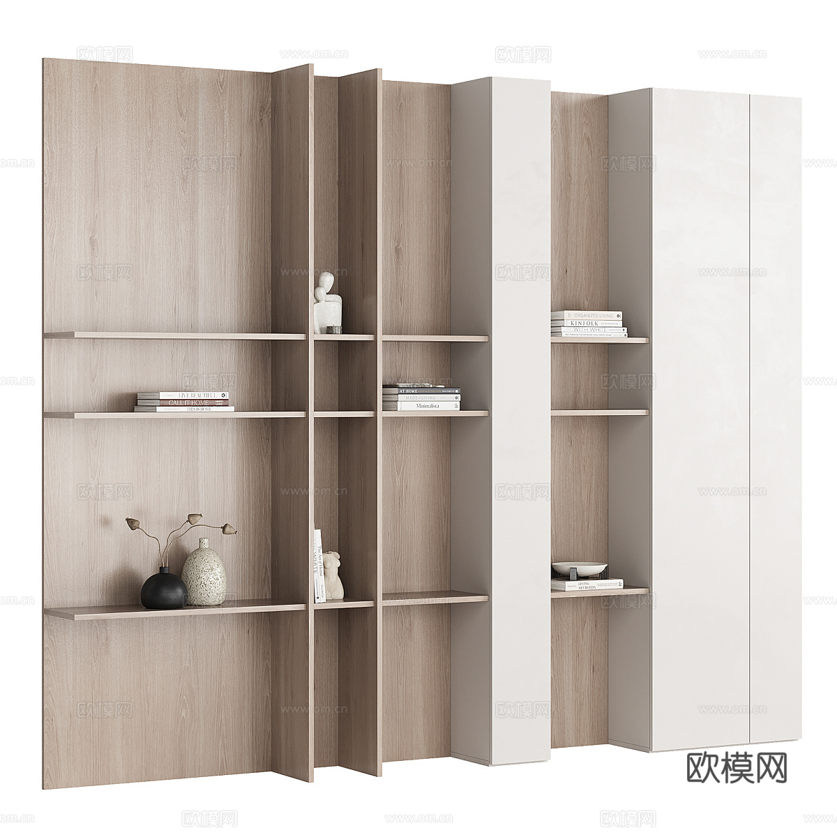 现代极简装饰架 书架3d模型