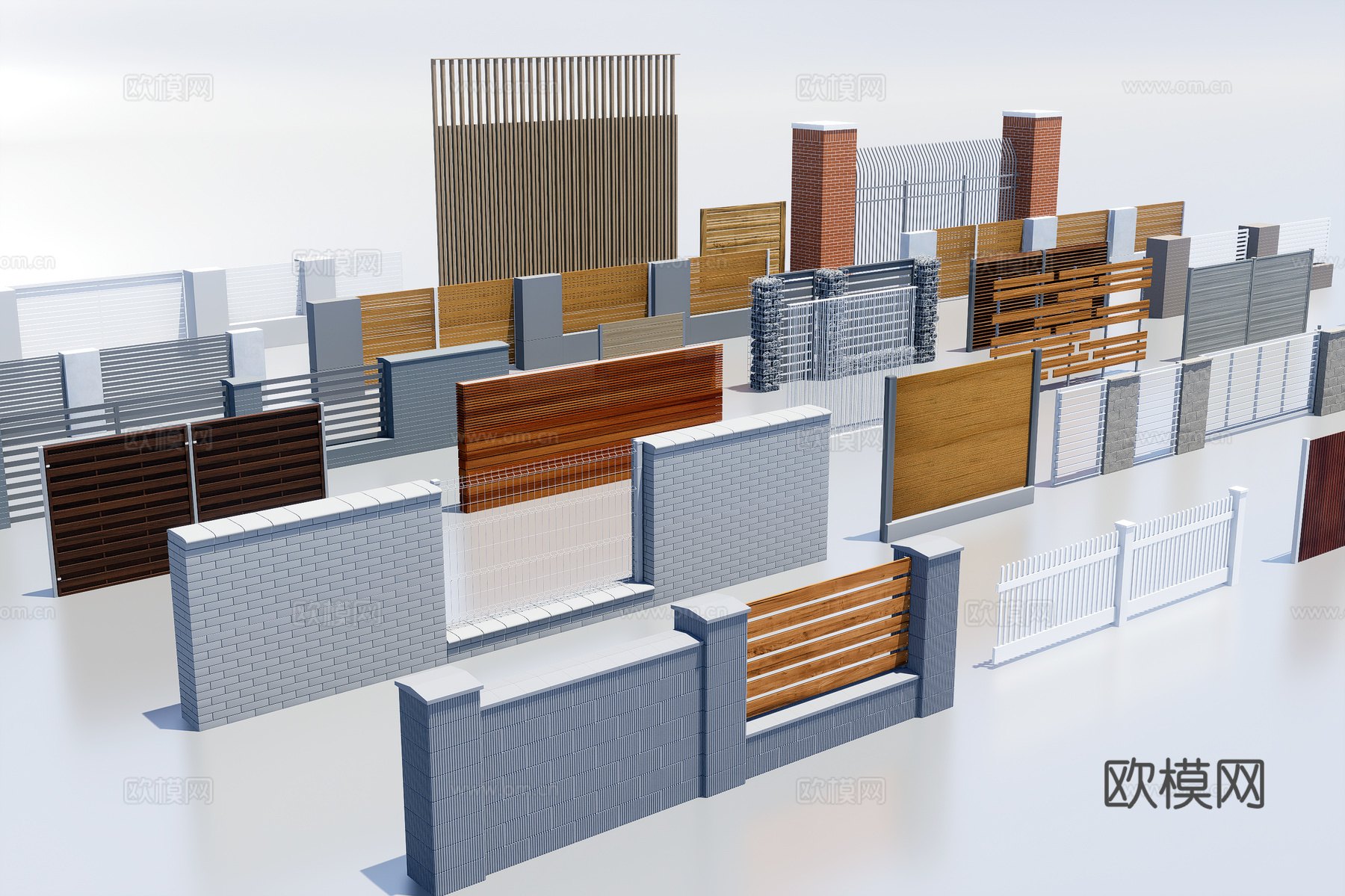 围墙栅栏3d模型