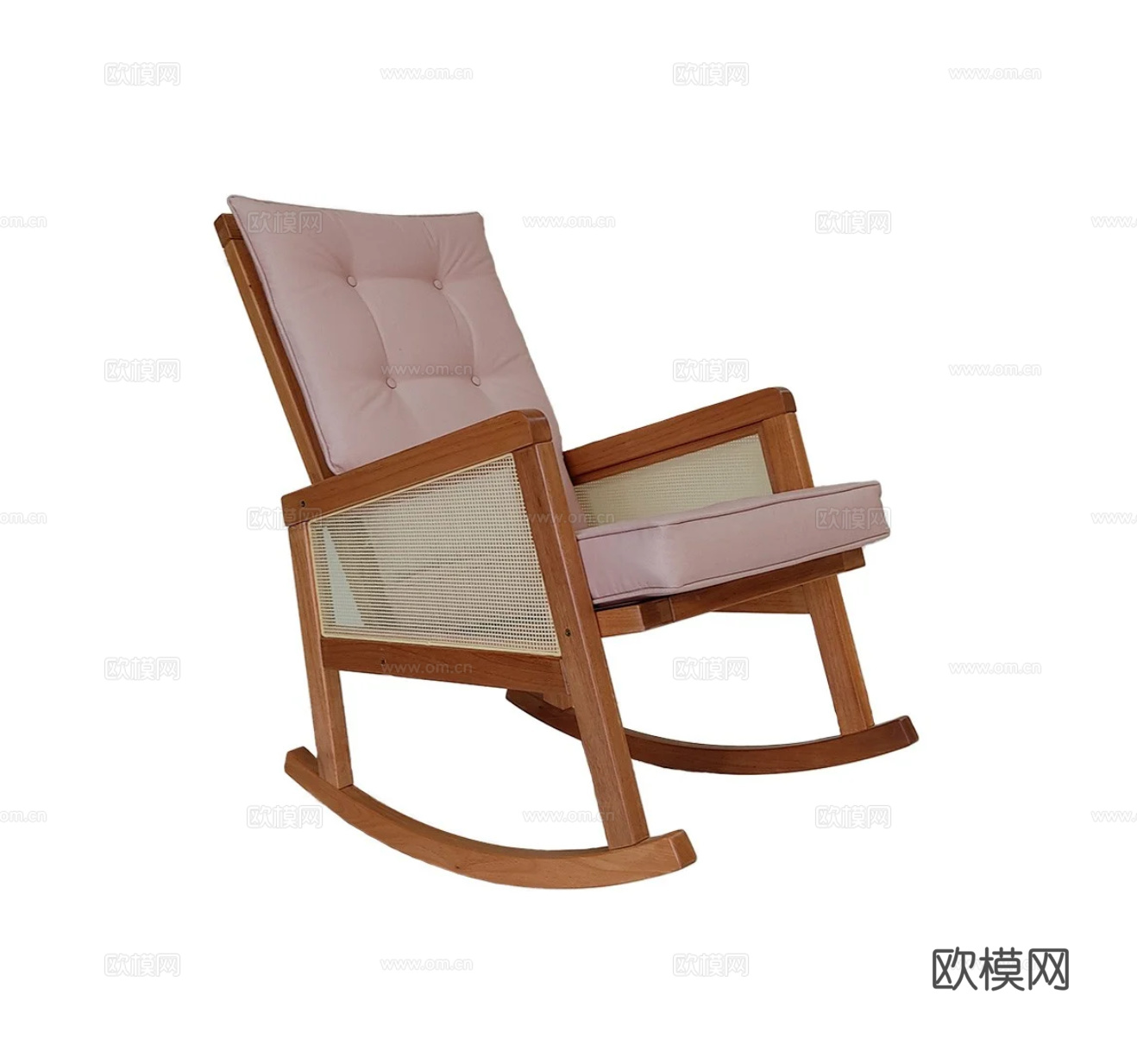 实木摇摇椅客厅现代简约懒人沙发椅阳台小户型躺椅休闲椅su模型