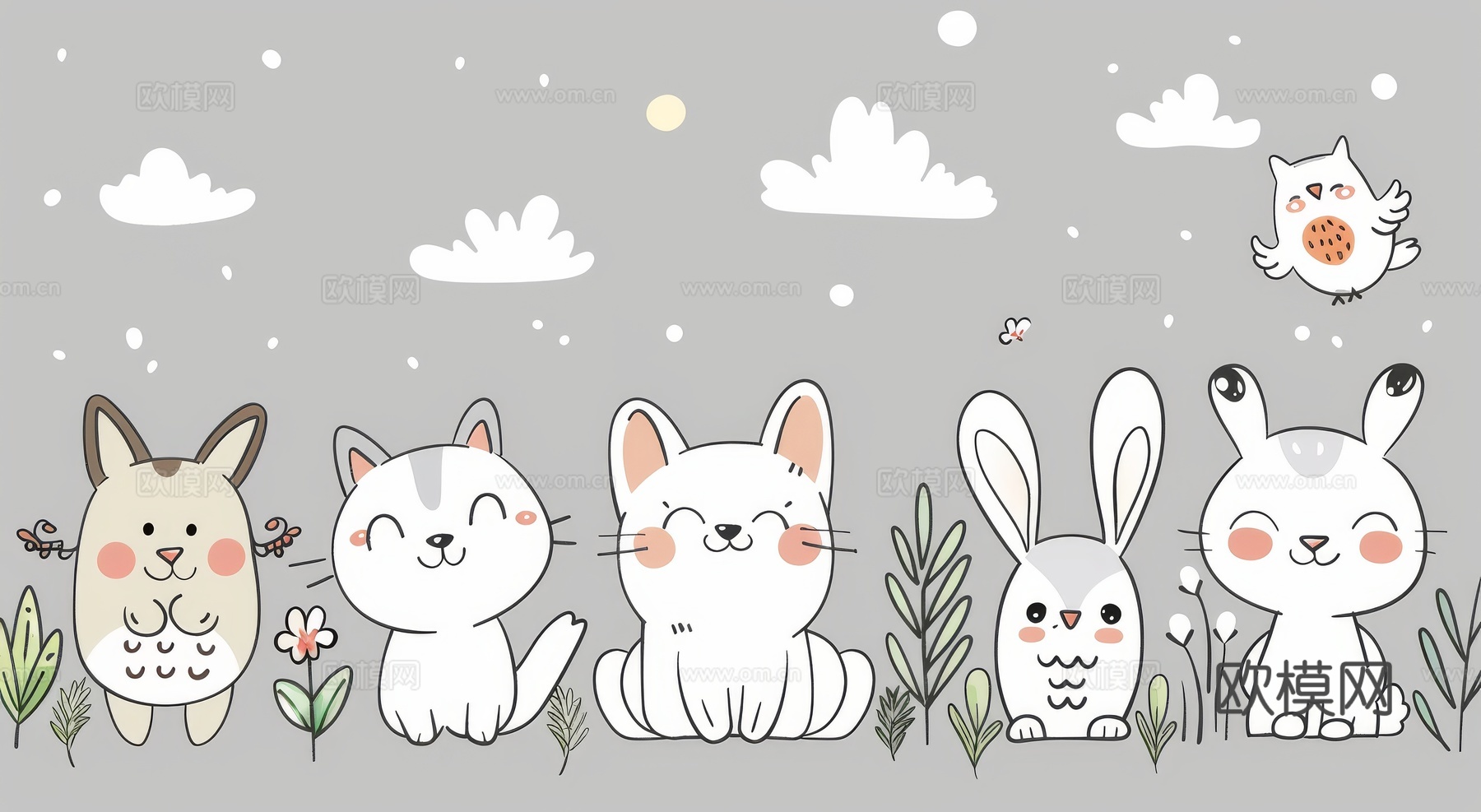 儿童房卡通壁纸壁画