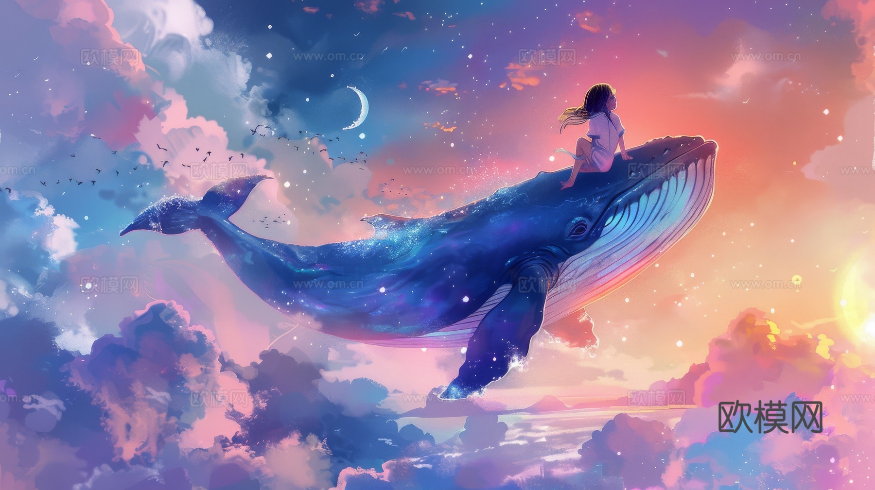 儿童房卡通壁纸壁画下载（渲染图4）