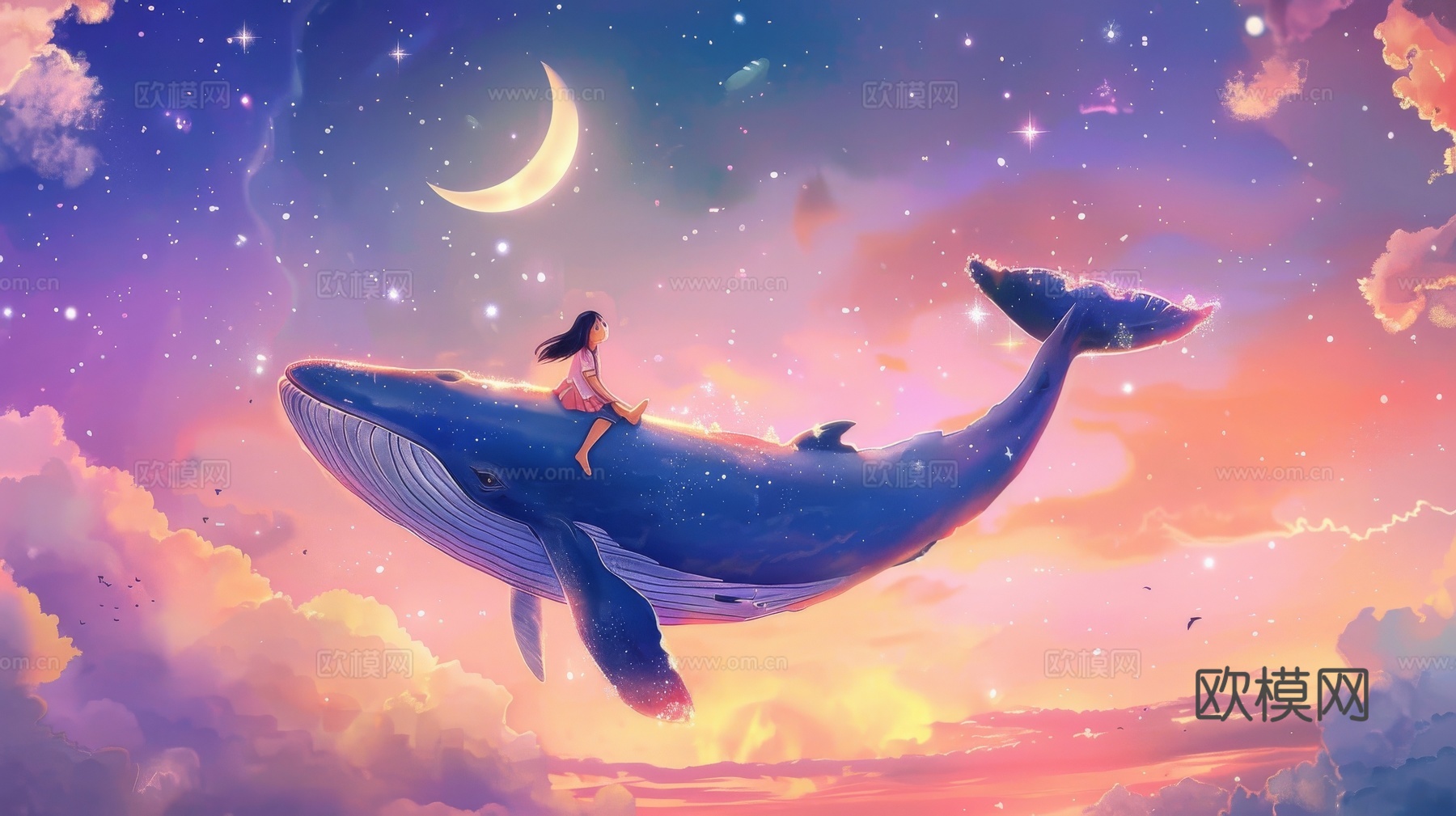 儿童房卡通壁纸壁画下载（渲染图6）