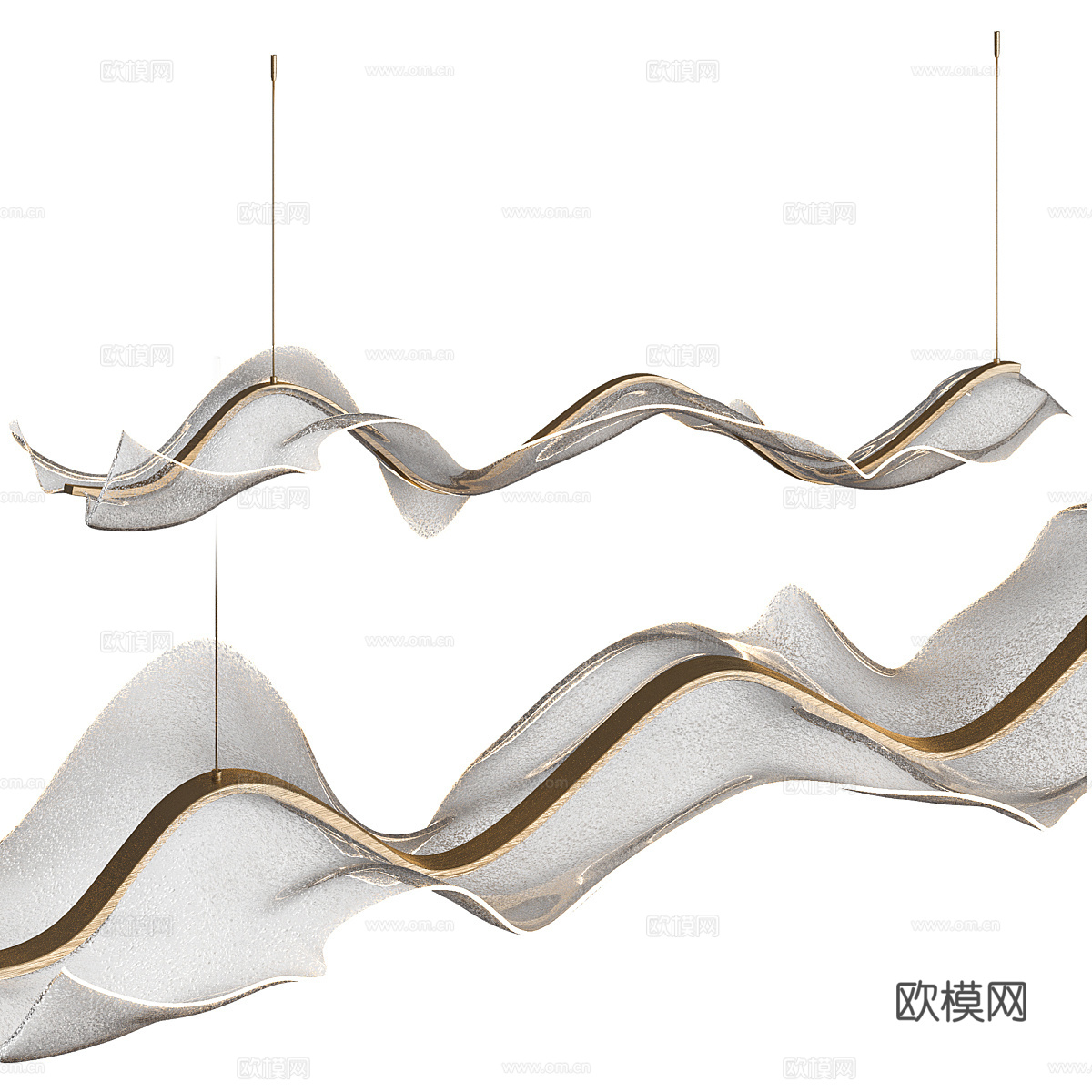 新中式轻奢工艺吊灯3d模型