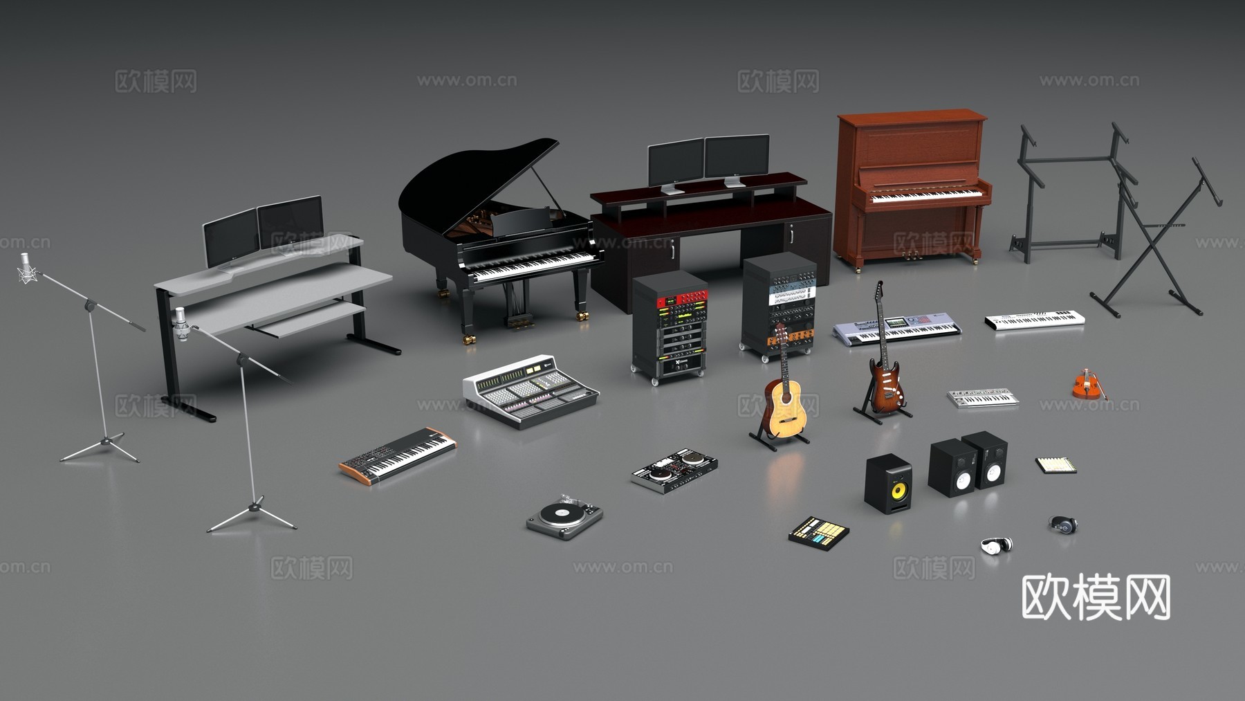 复古音乐设备3d模型