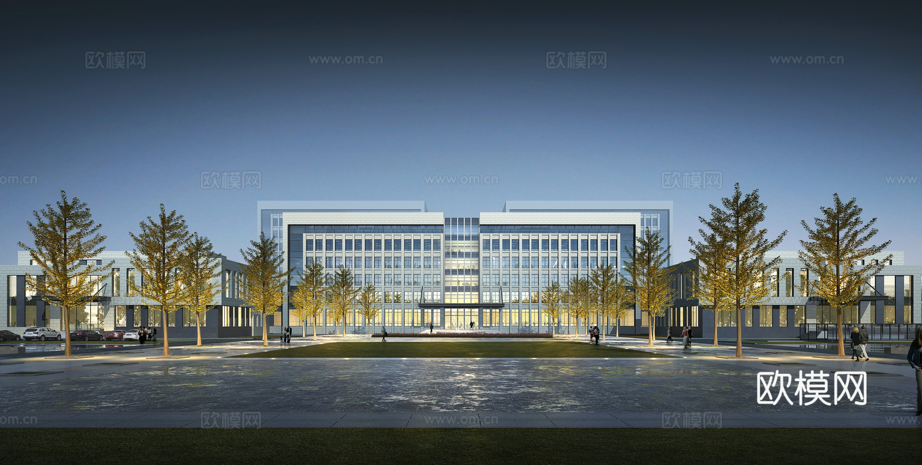 现代园区办公楼3d模型