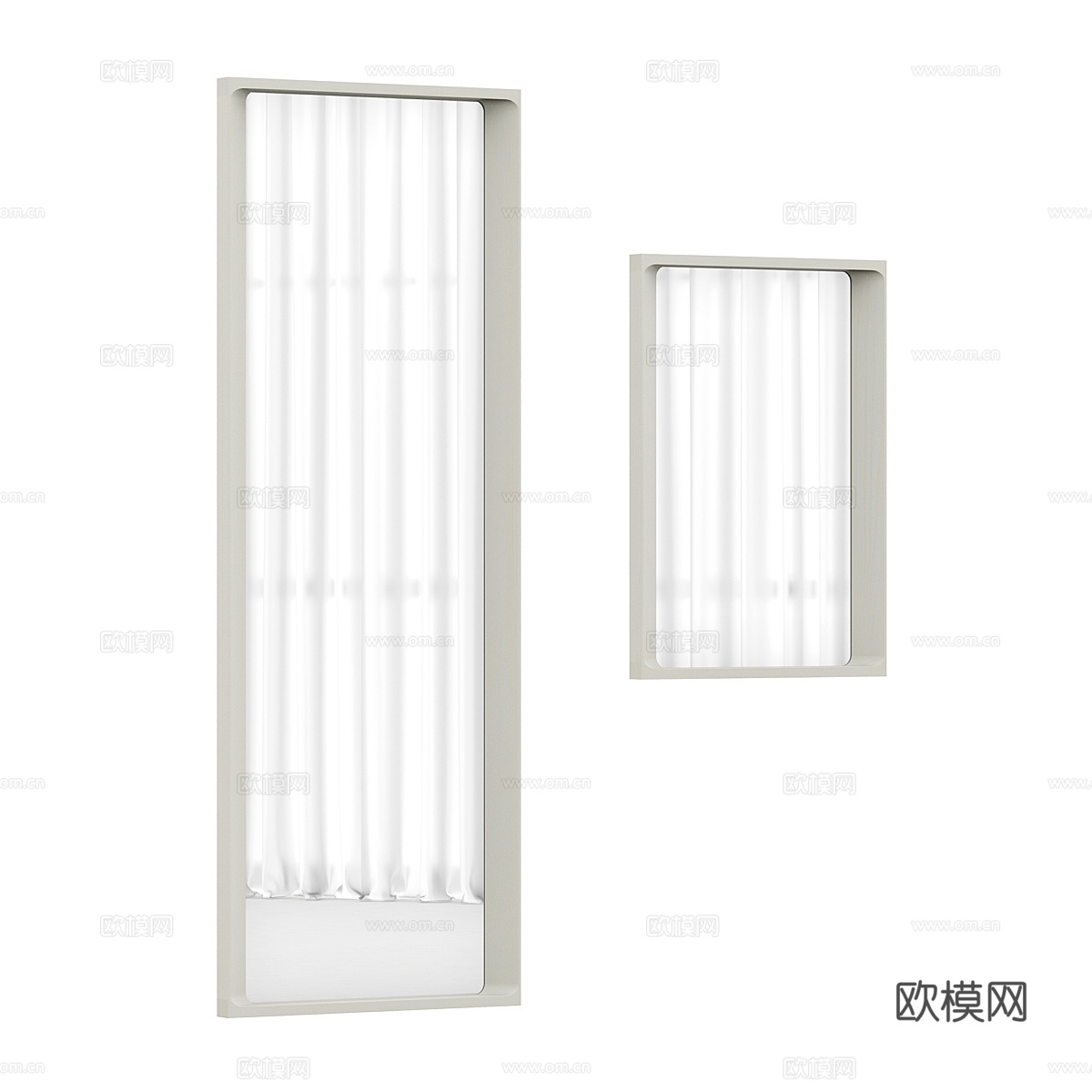 现代极简穿衣镜3d模型