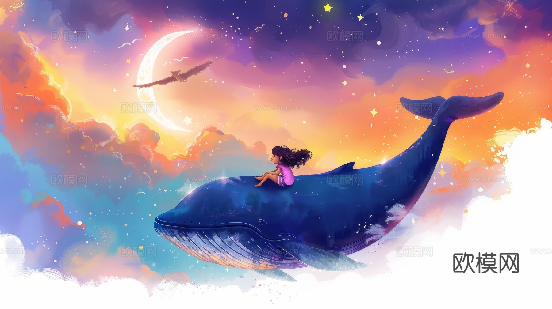 儿童房卡通壁纸壁画下载（渲染图5）