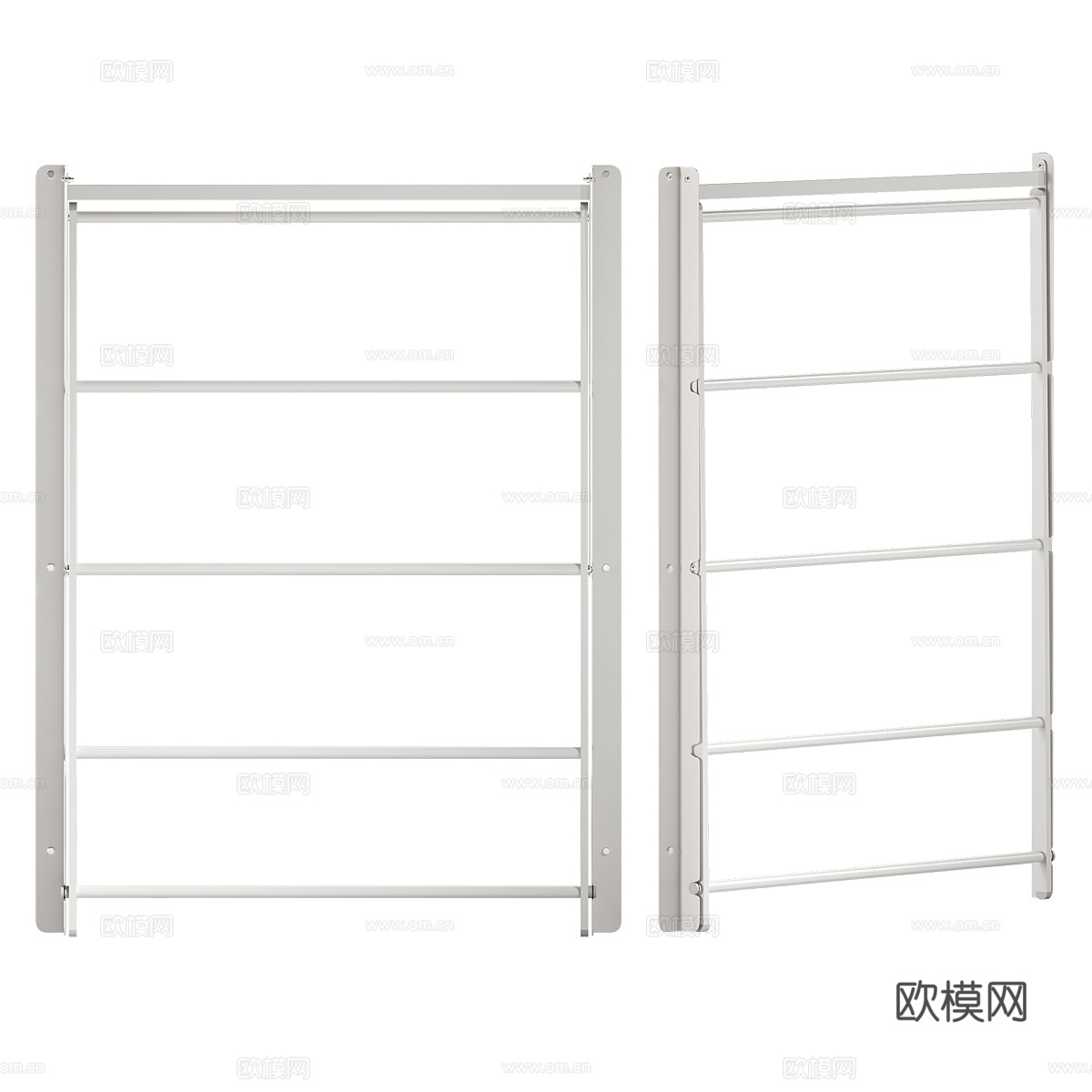 现代极简壁挂式折叠晾衣架3d模型