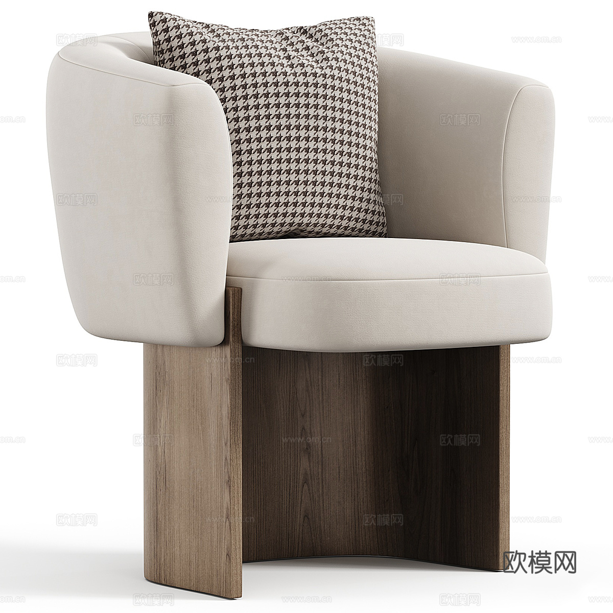 新中式轻奢布椅餐椅3d模型