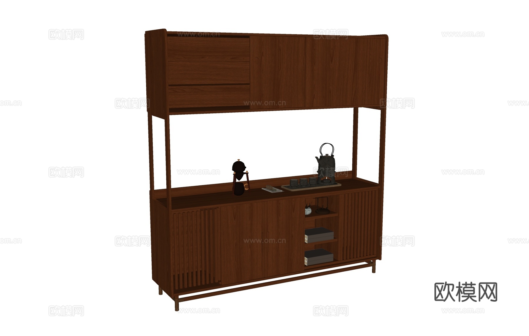 储物柜茶柜茶具 装饰柜餐边柜碗柜su模型