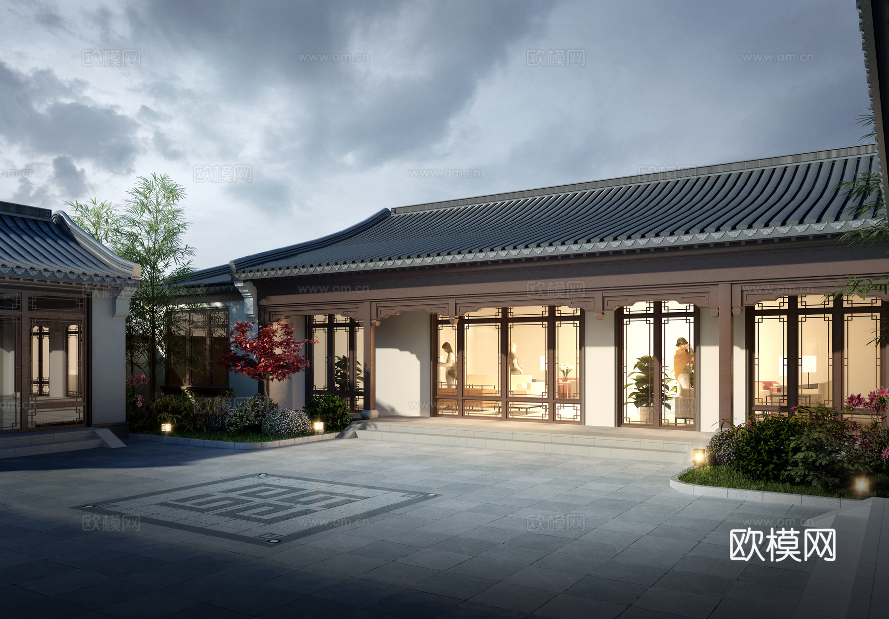 新中式四合院3d模型