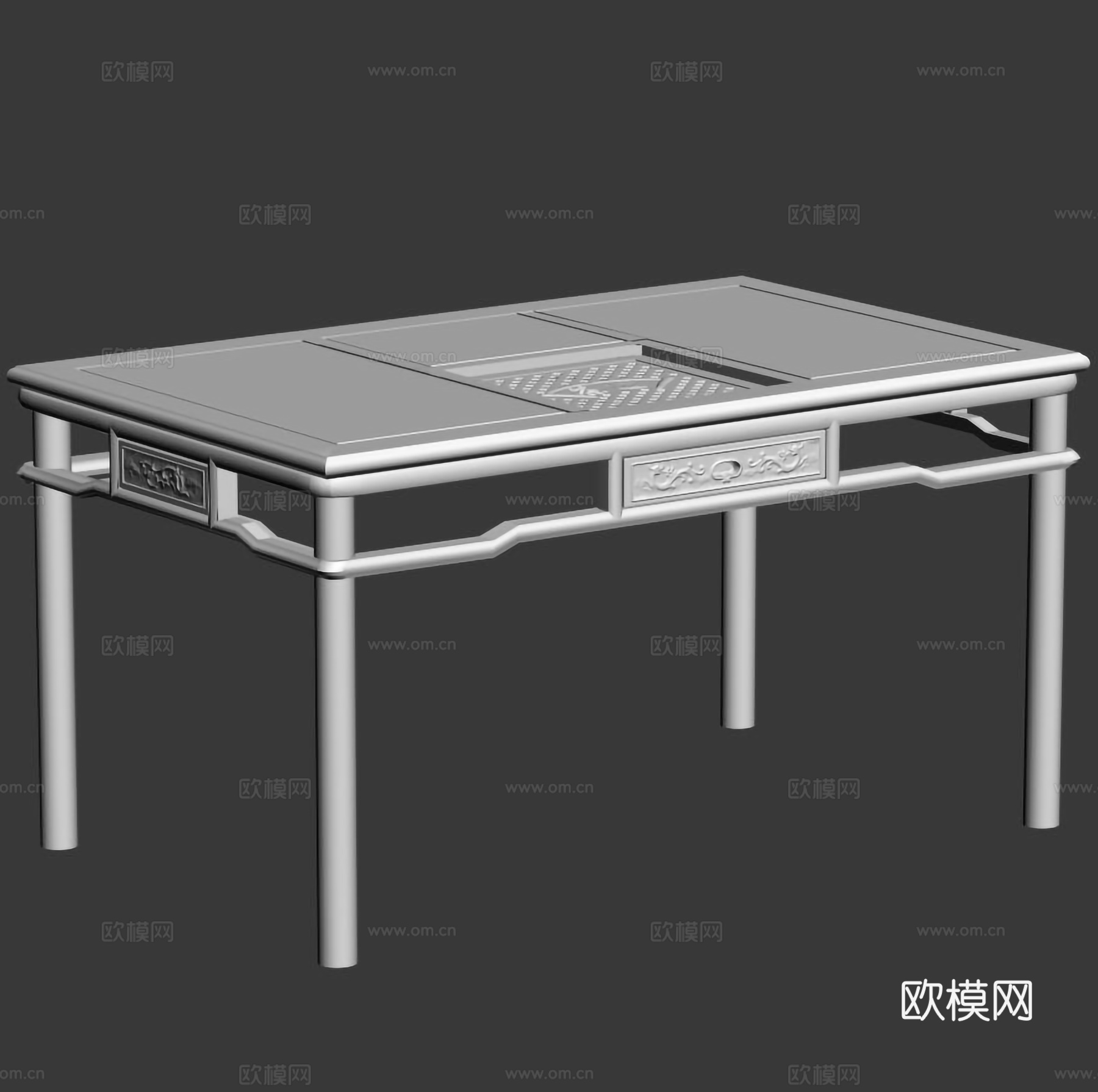 中式茶桌 新中式茶桌 实木红木3d模型