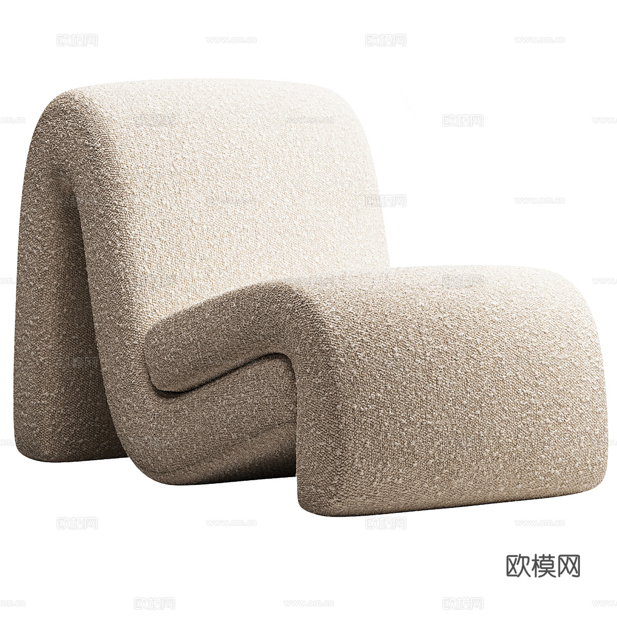 现代意式布艺休闲椅3d模型
