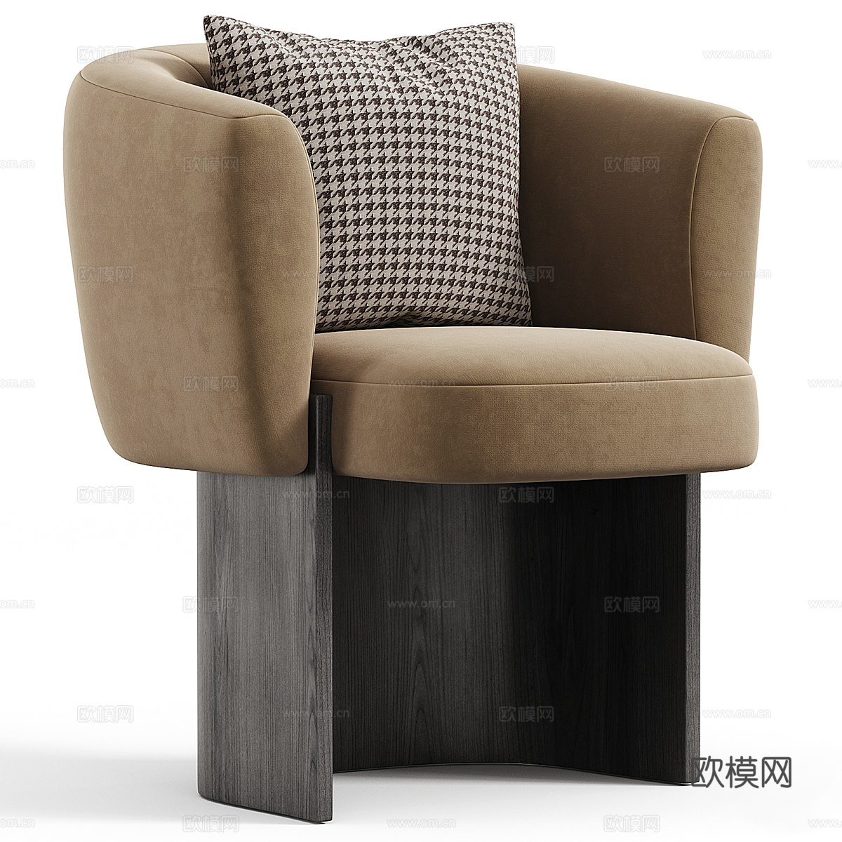 新中式轻奢布椅餐椅3d模型