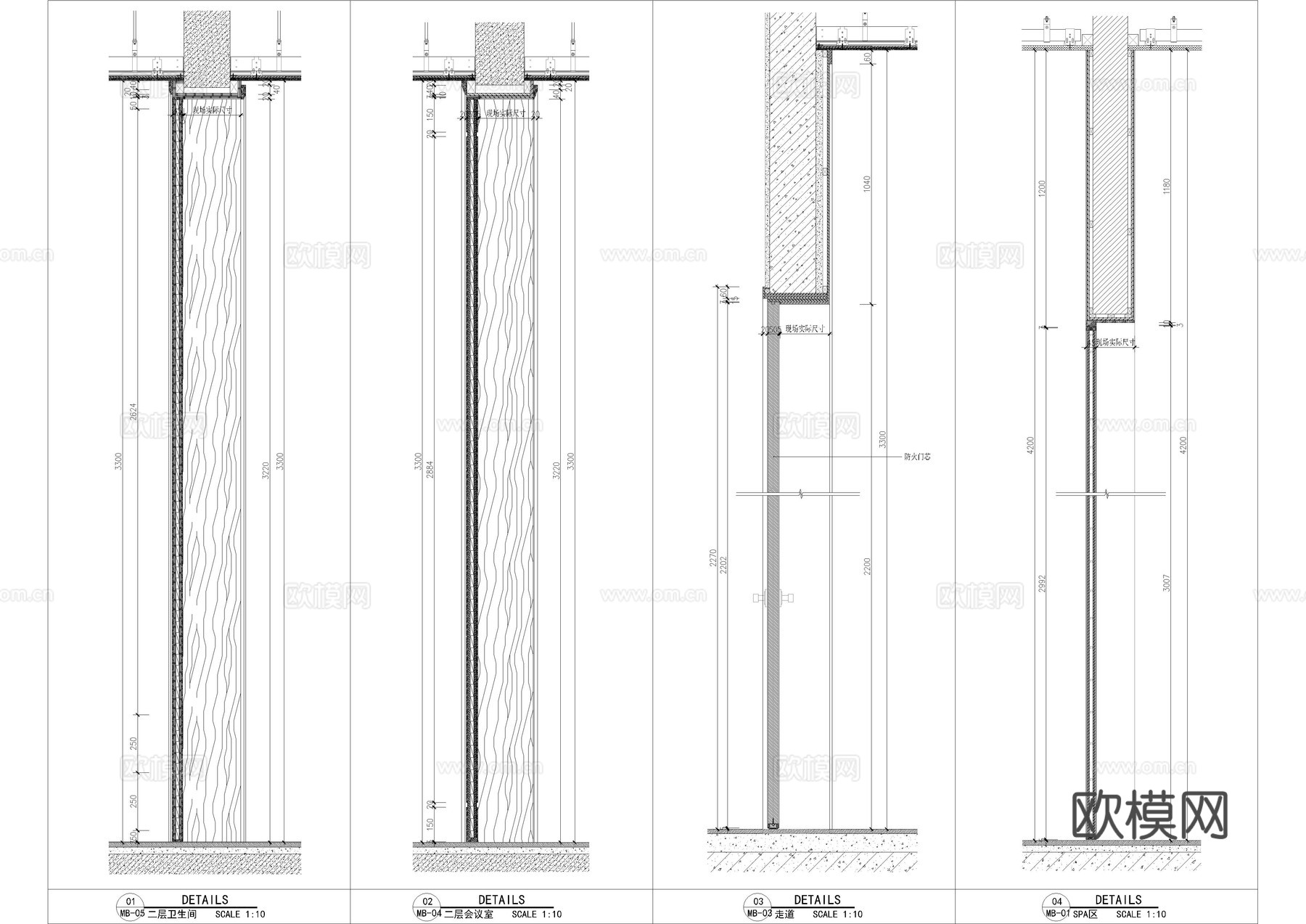 工装空间门平面立面大样图cad施工图cad施工图