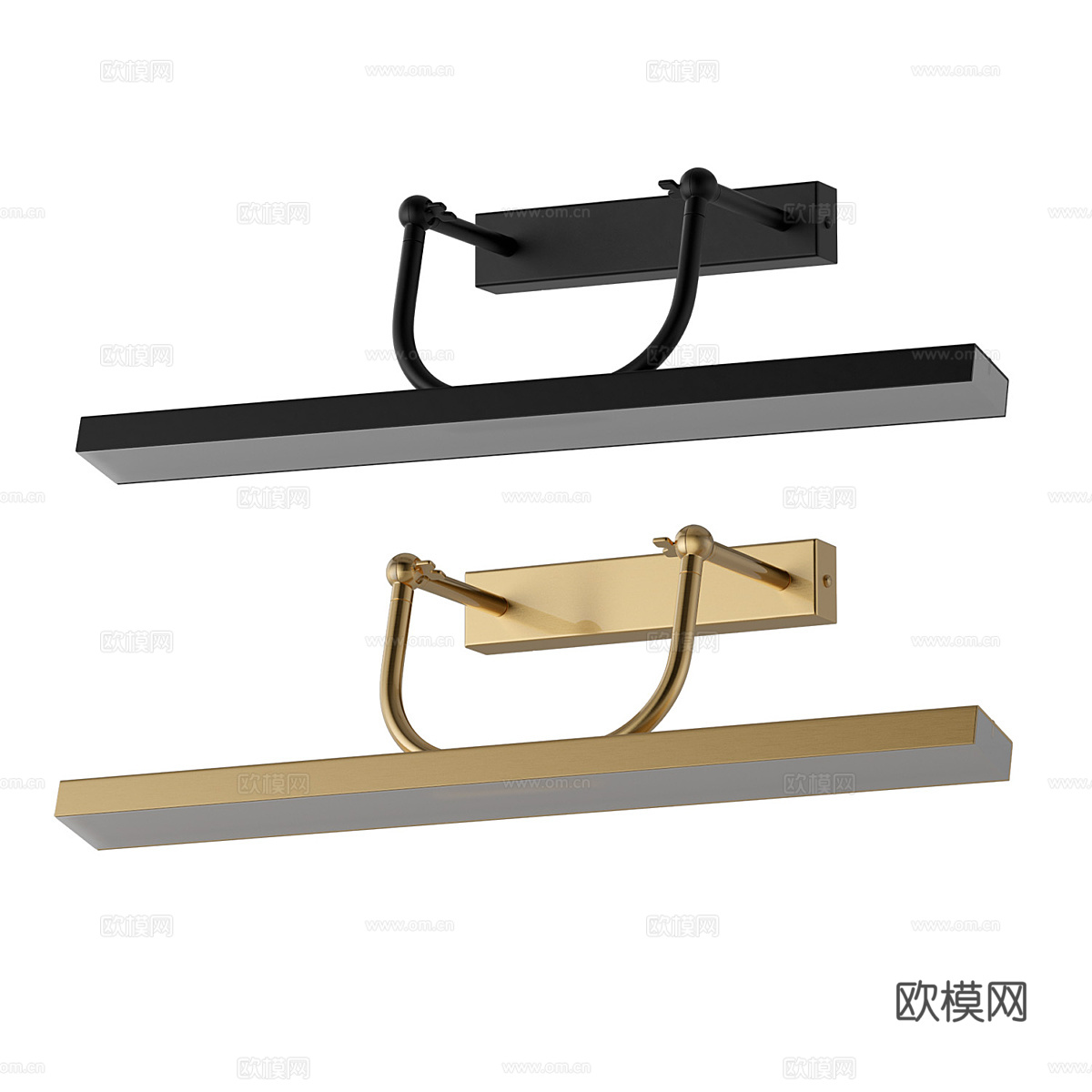 现代长条壁灯3d模型