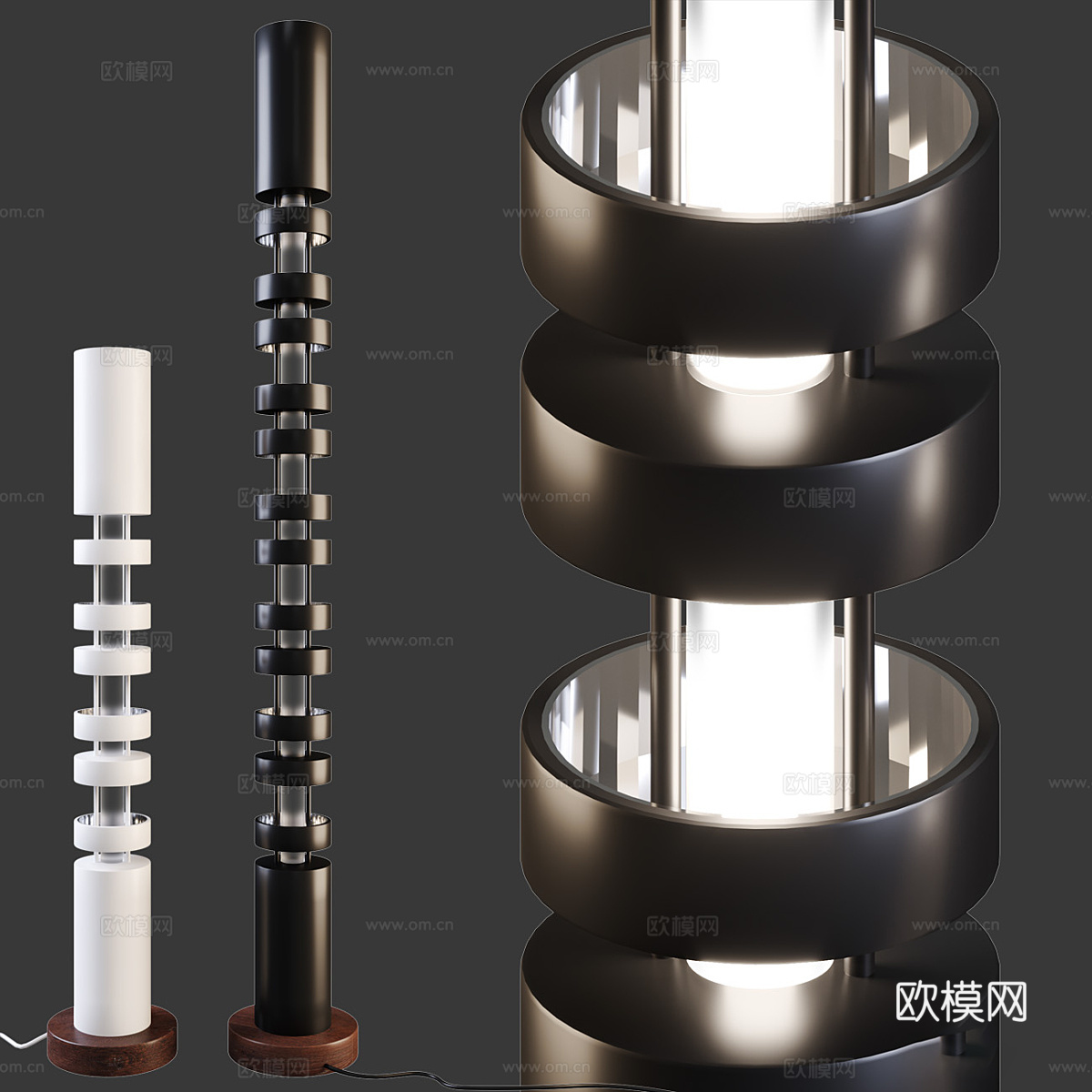 现代意式落地灯3d模型