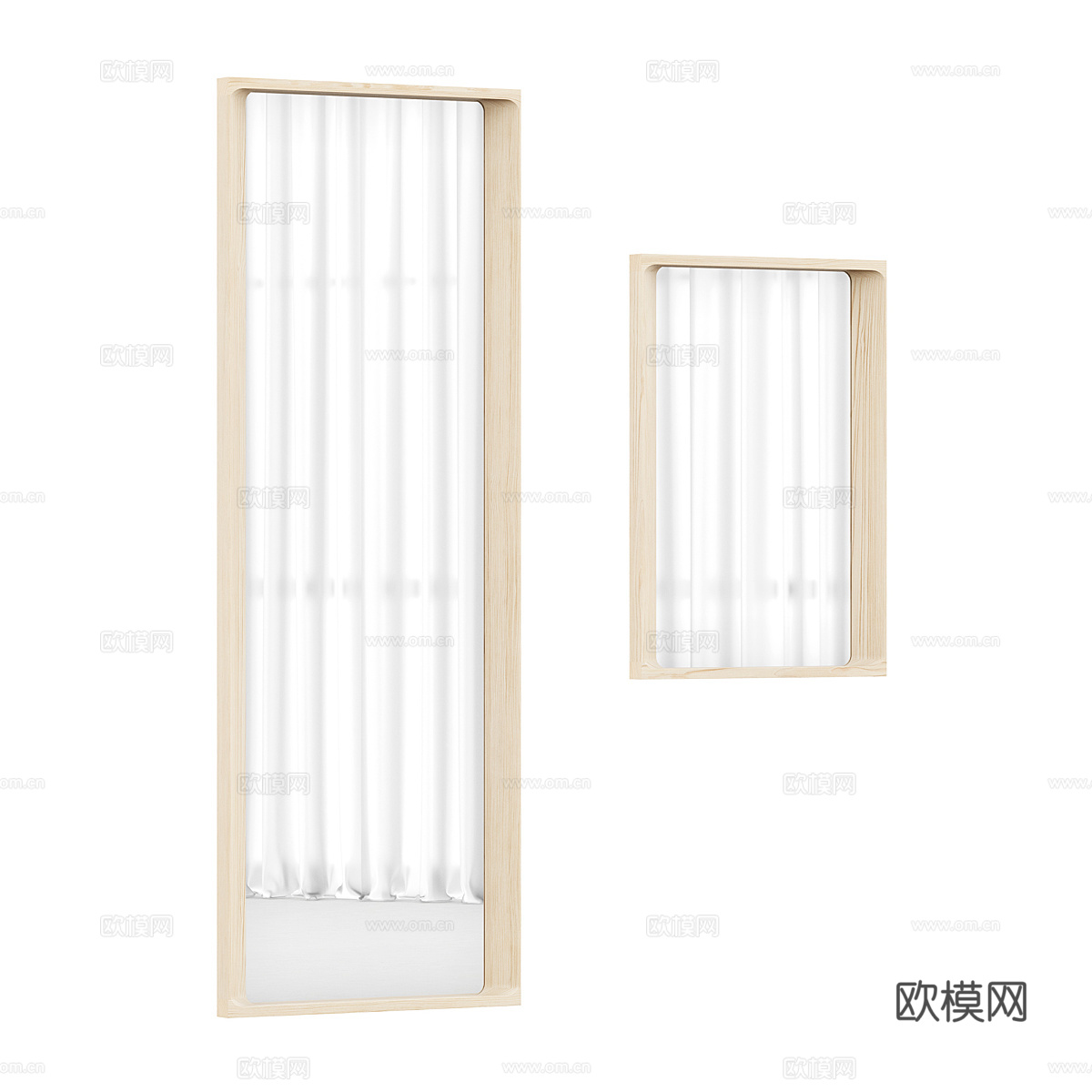 现代极简穿衣镜3d模型