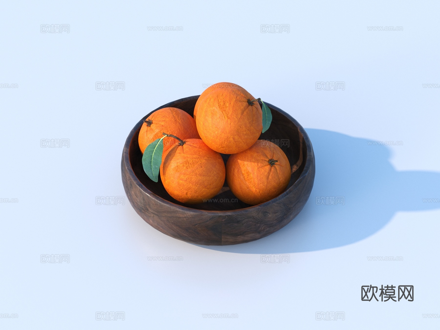 橘子 水果盘3d模型