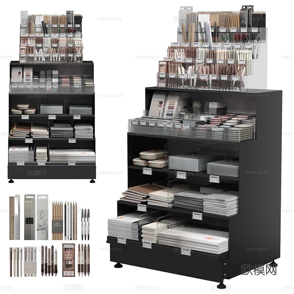 文具柜 文具 文具店3d模型