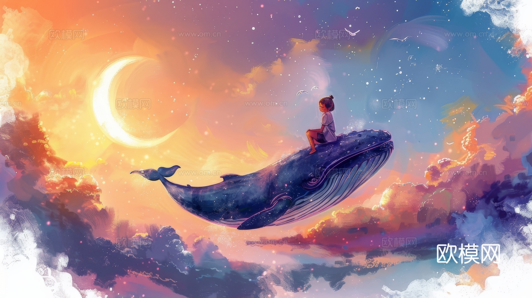 儿童房卡通壁纸壁画下载（渲染图1）