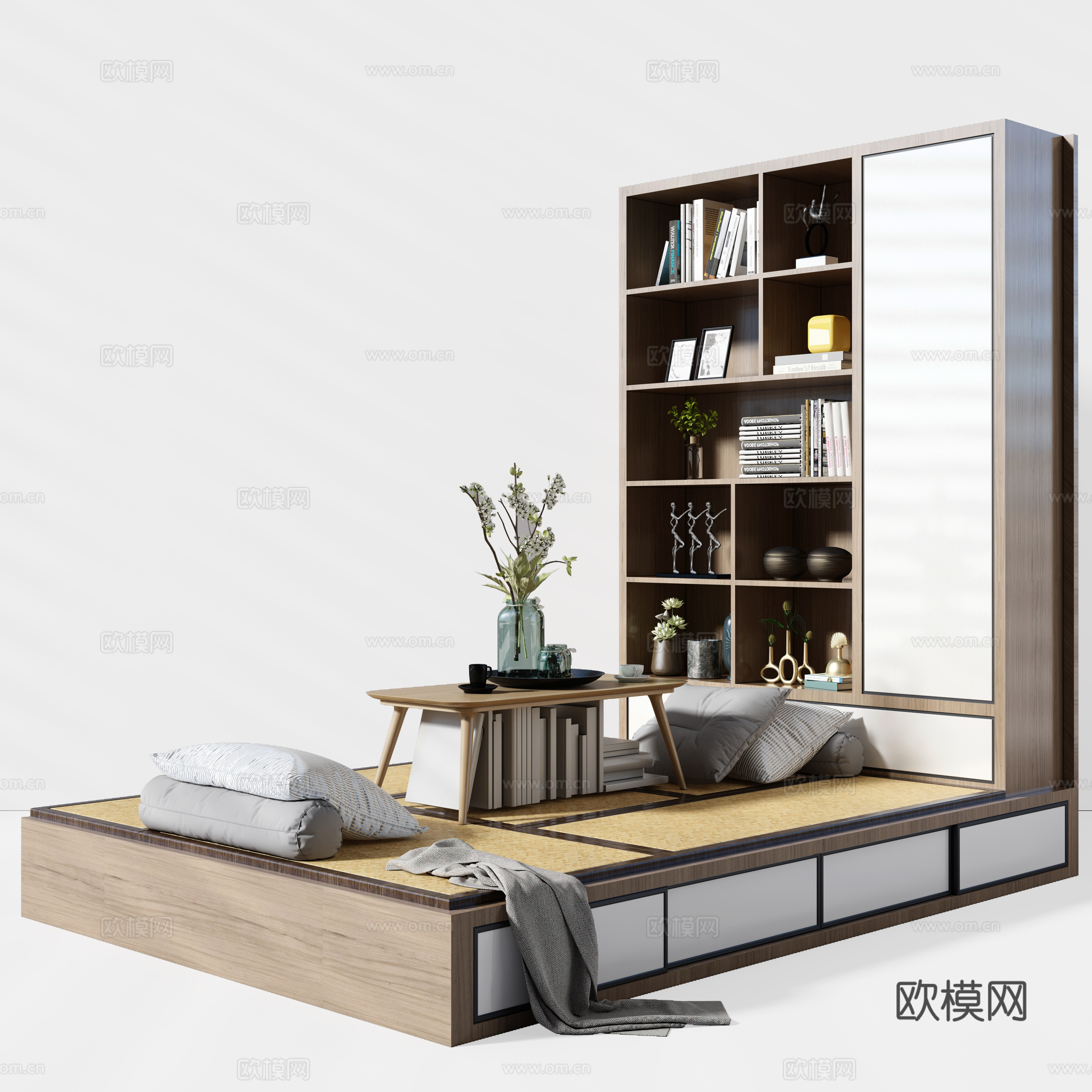 榻榻米茶室 榻榻米床3d模型