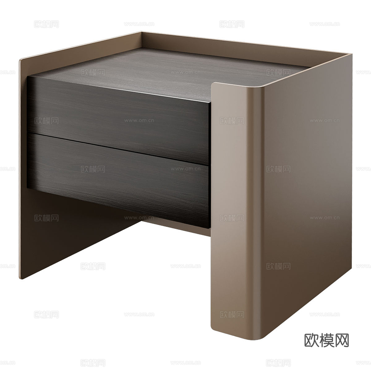 现代意式极简床头柜3d模型