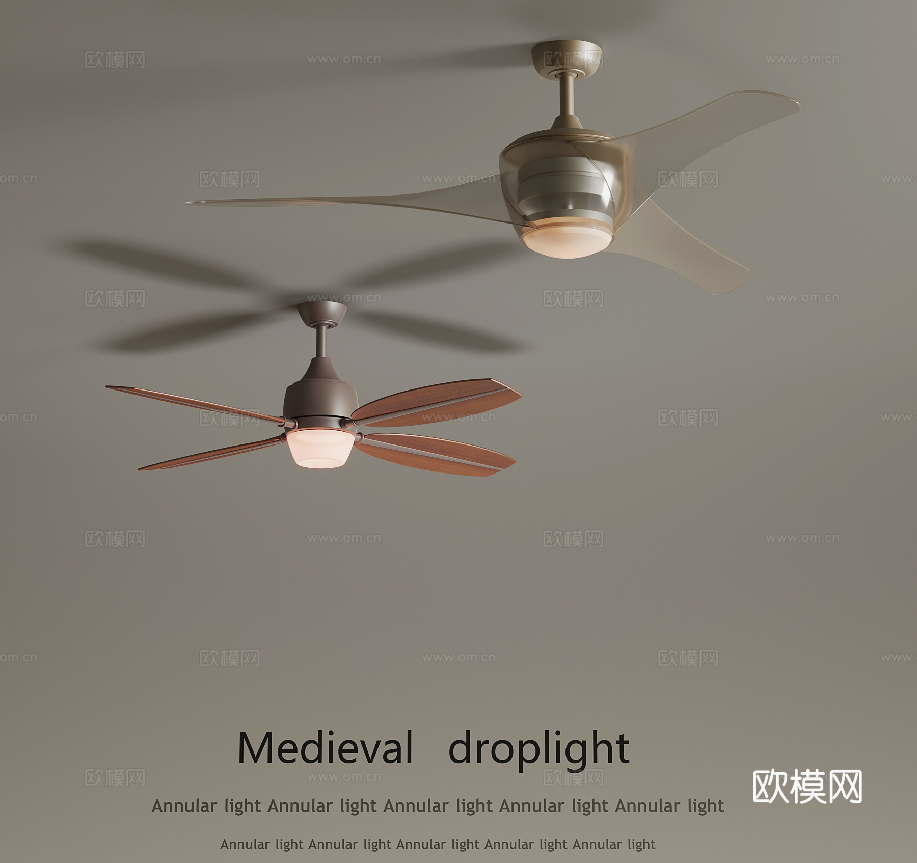 现代风扇灯su模型