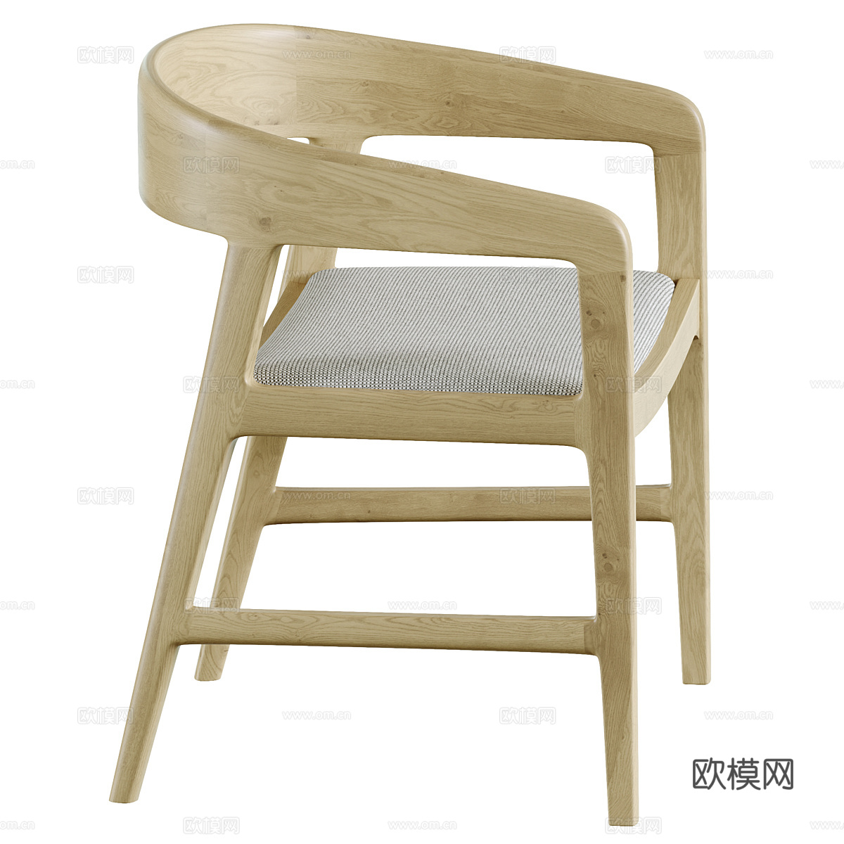 新中式实木餐椅3d模型