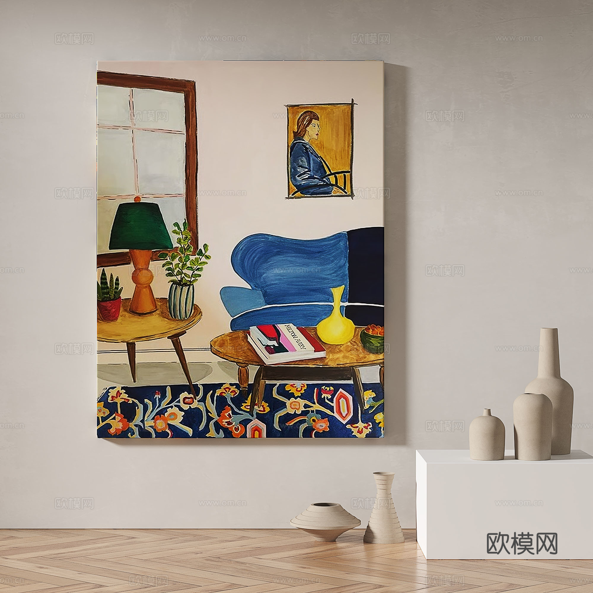 现代，简约，抽象，轻奢，油画，装饰画3d模型