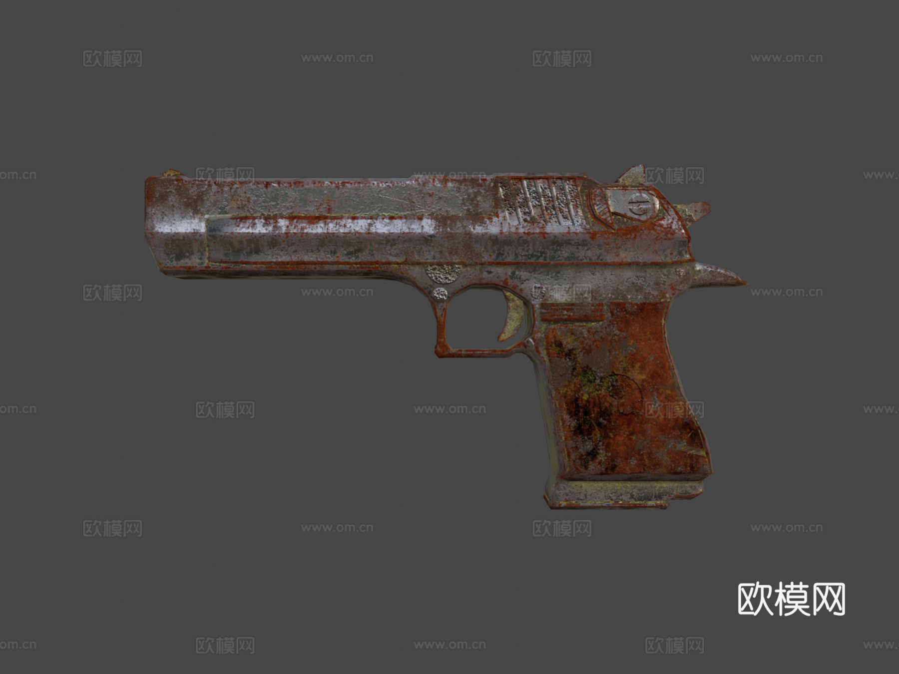 沙漠之鹰44马格南MK7_手枪_生锈3d模型