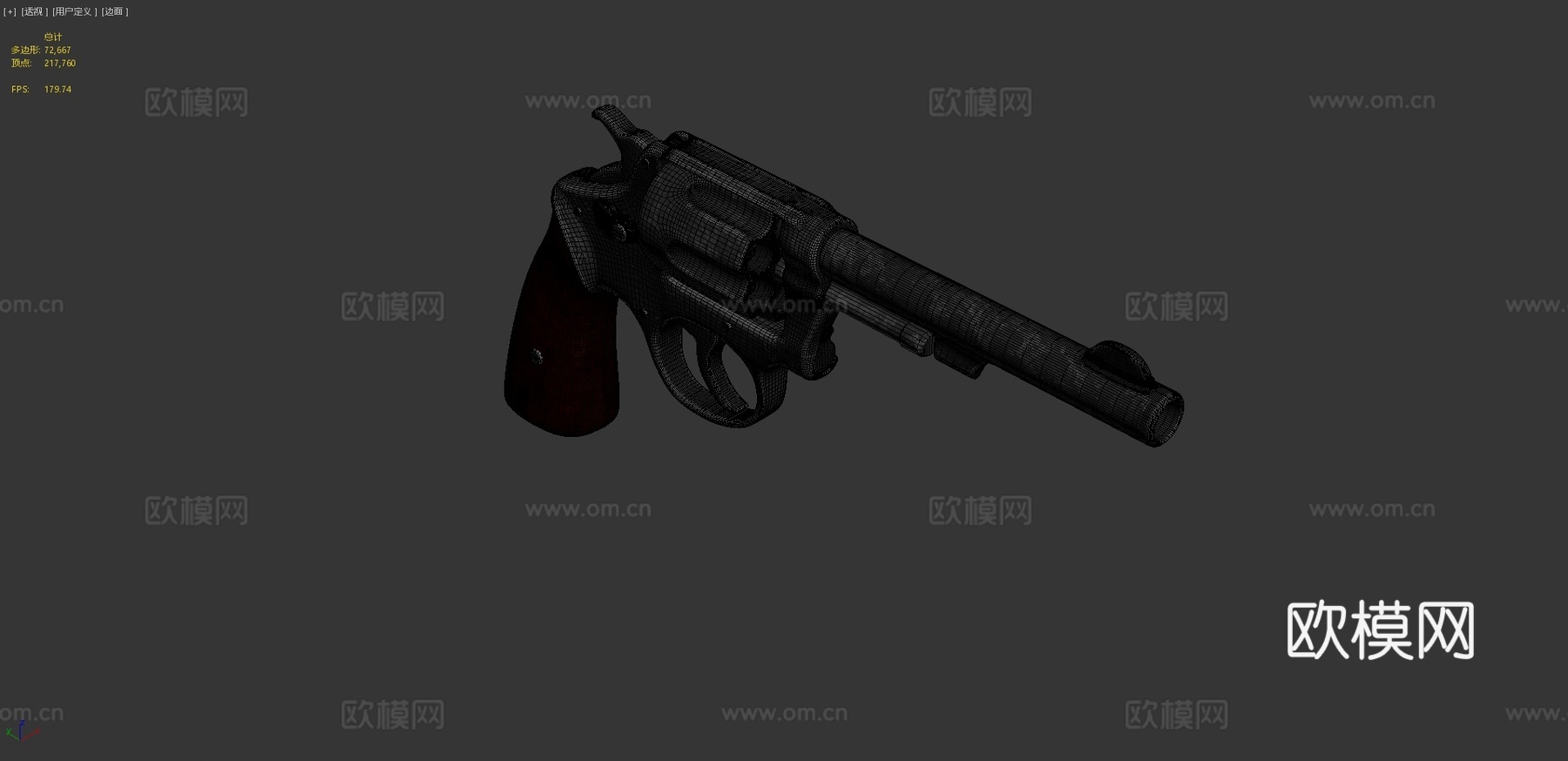 马格南左轮手枪3d模型
