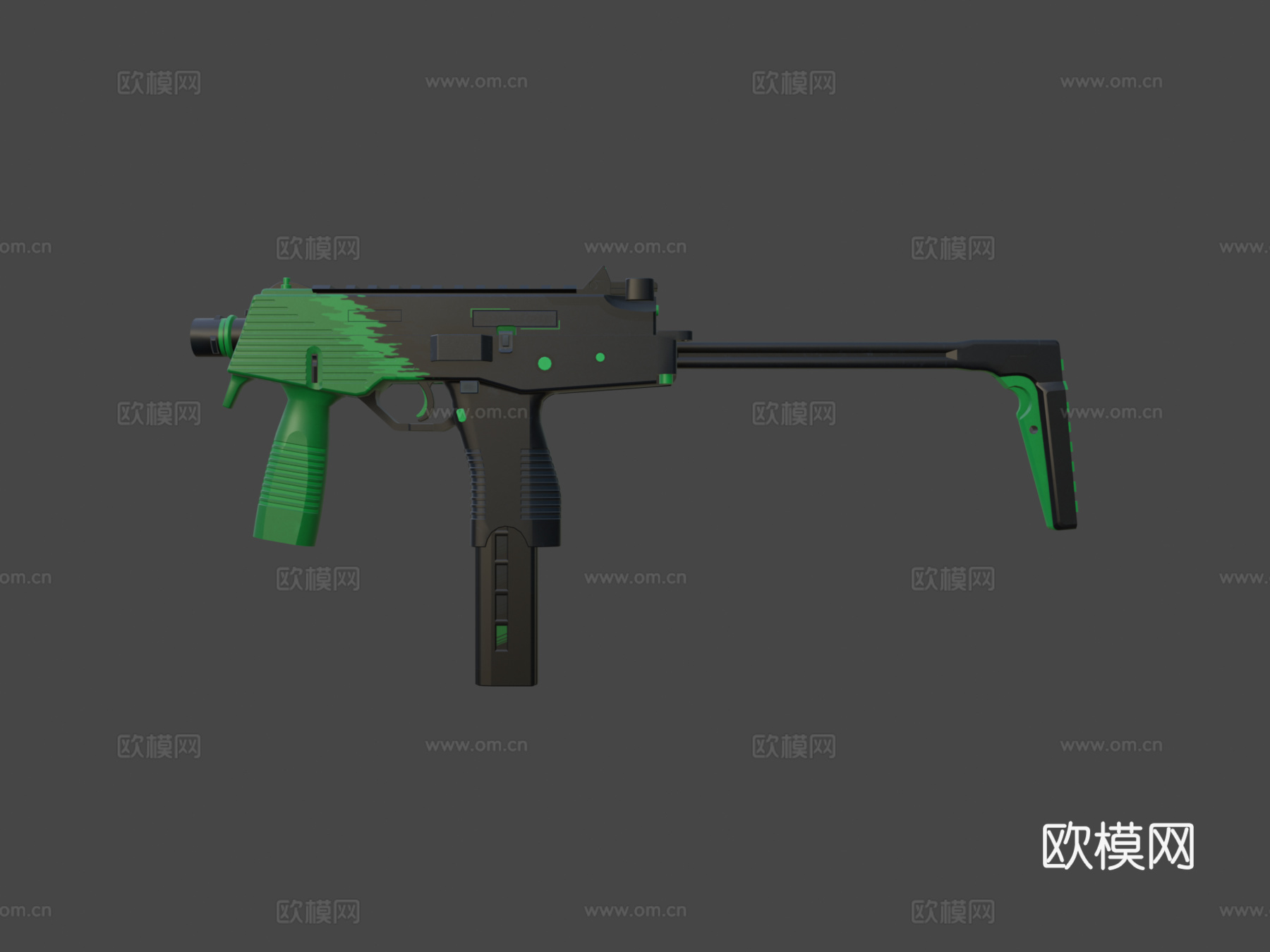 MP9 - 溅射冲击（绿色）3d模型