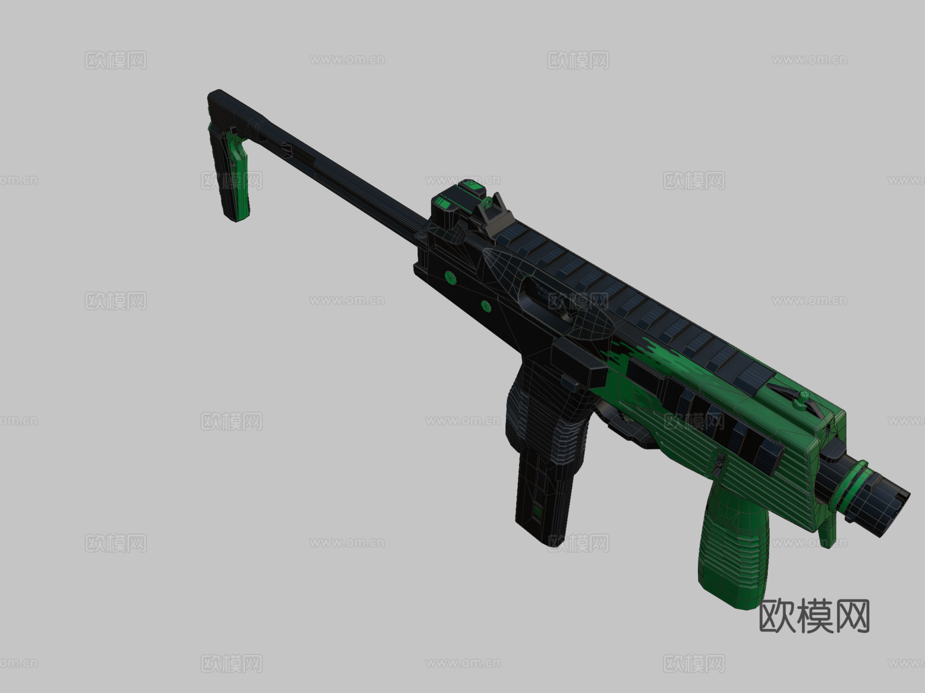 MP9 - 溅射冲击（绿色）3d模型