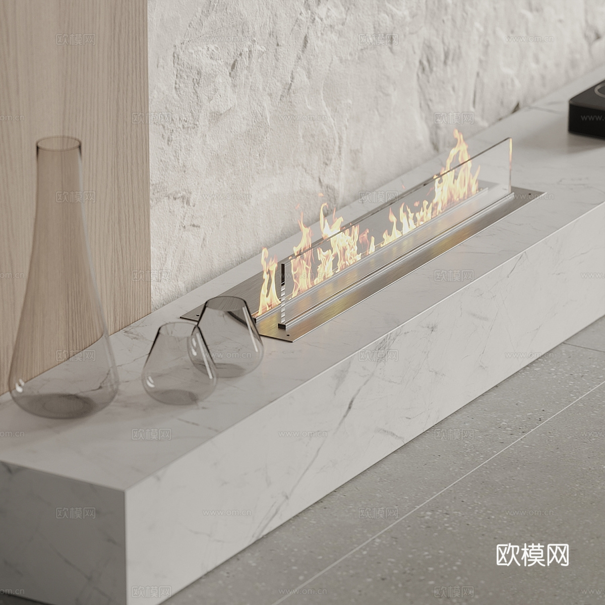新中式侘寂电视背景墙3d模型