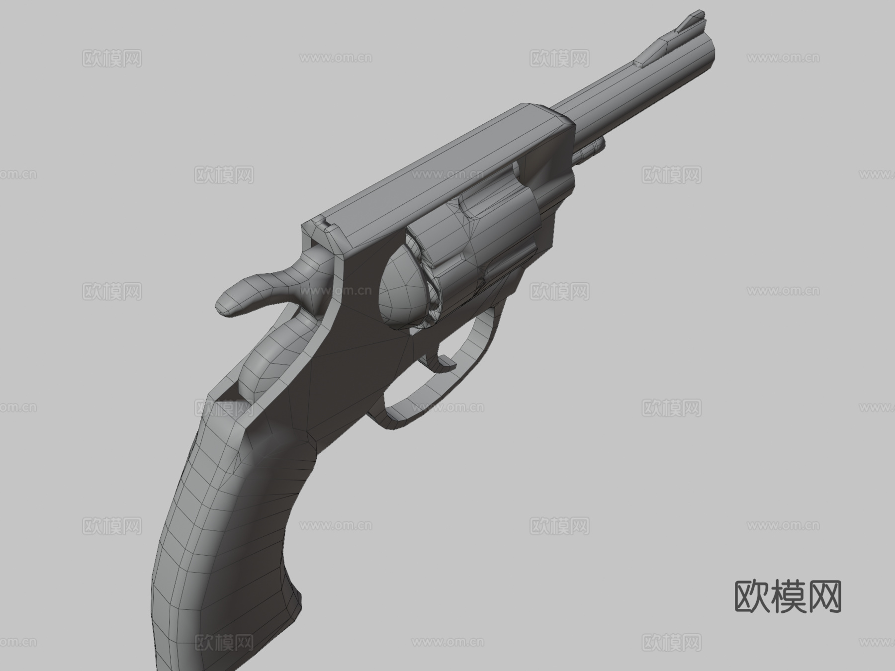 左轮手枪3d模型