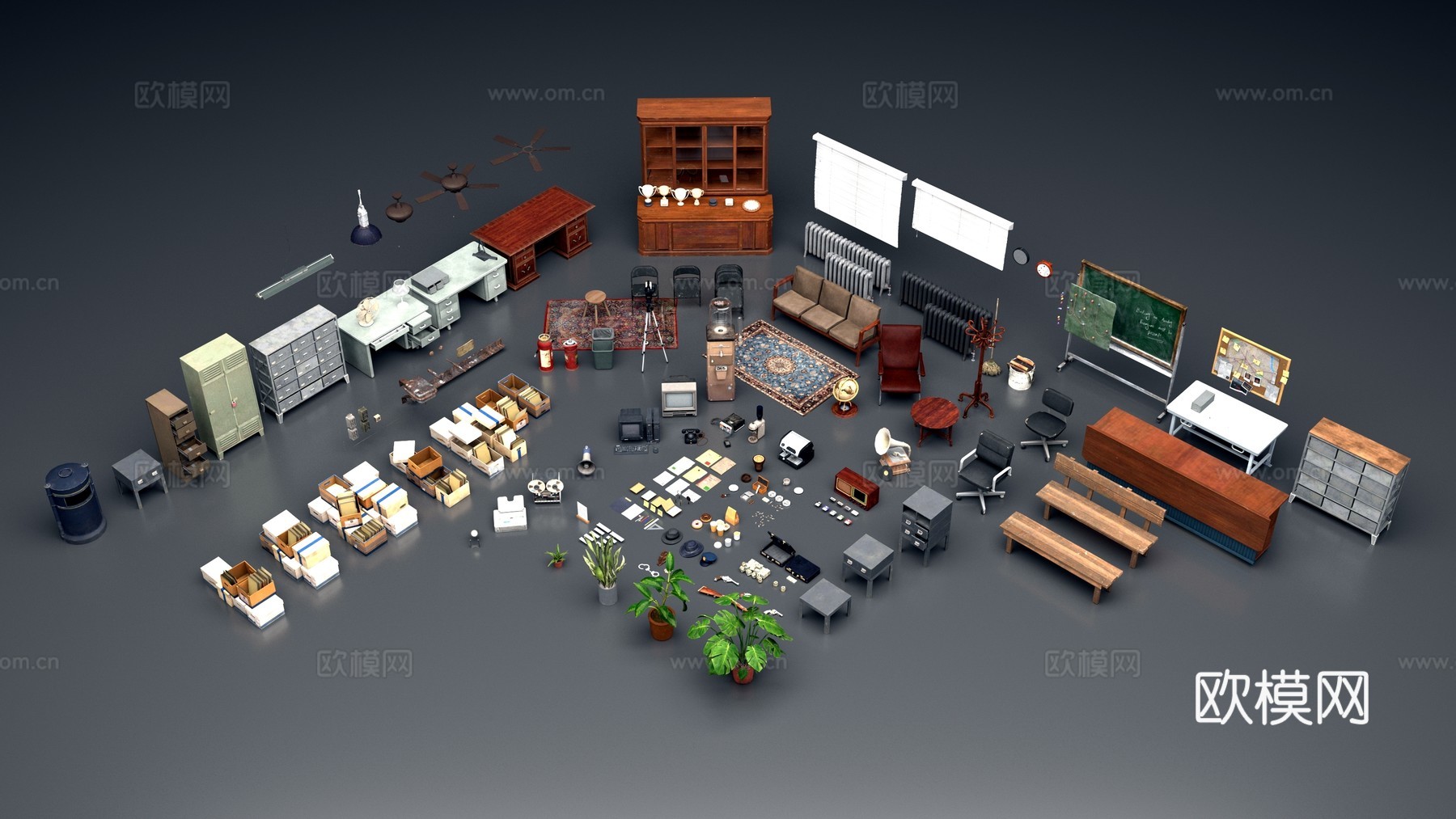 复古办公家具3d模型