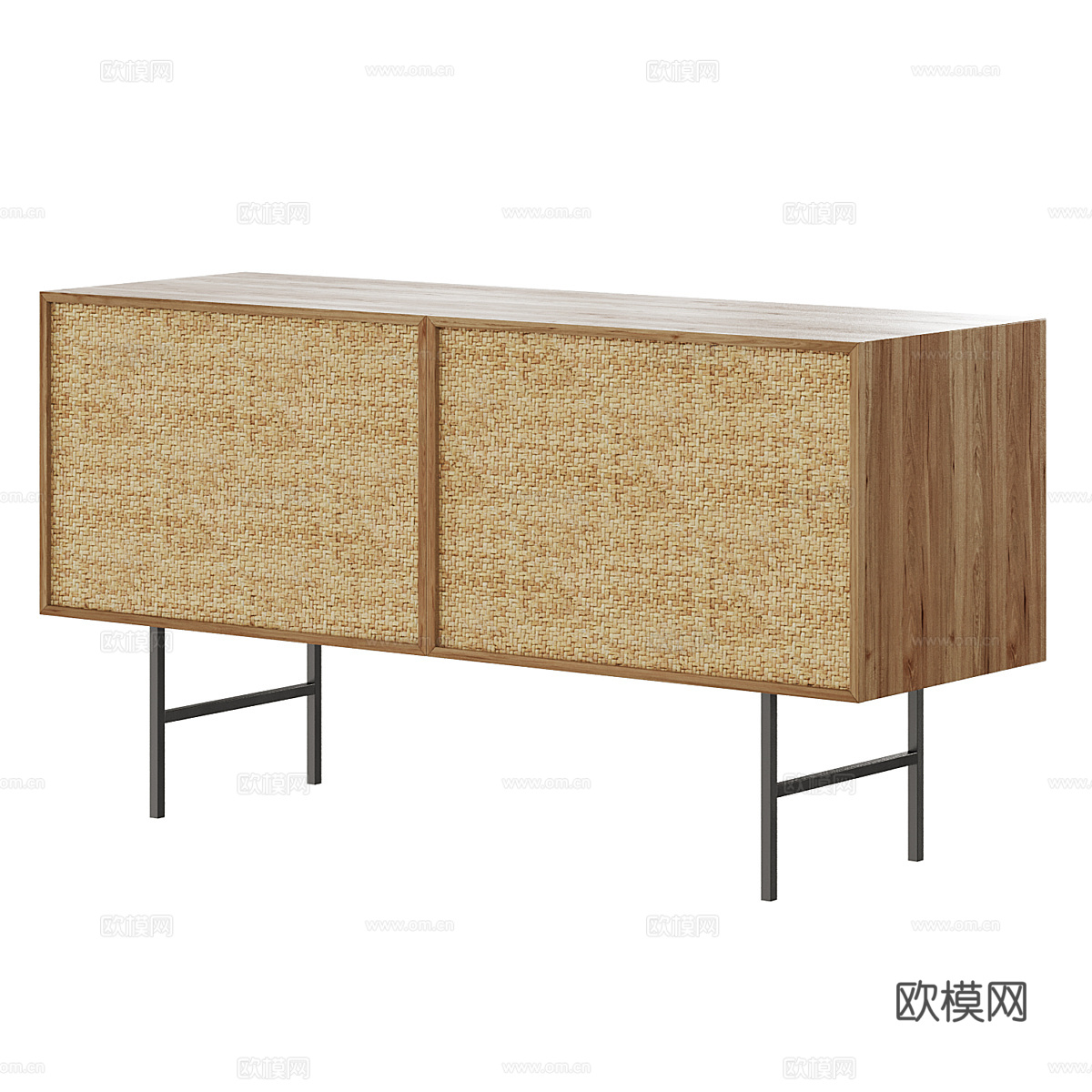 新中式原木风电视柜 边柜3d模型
