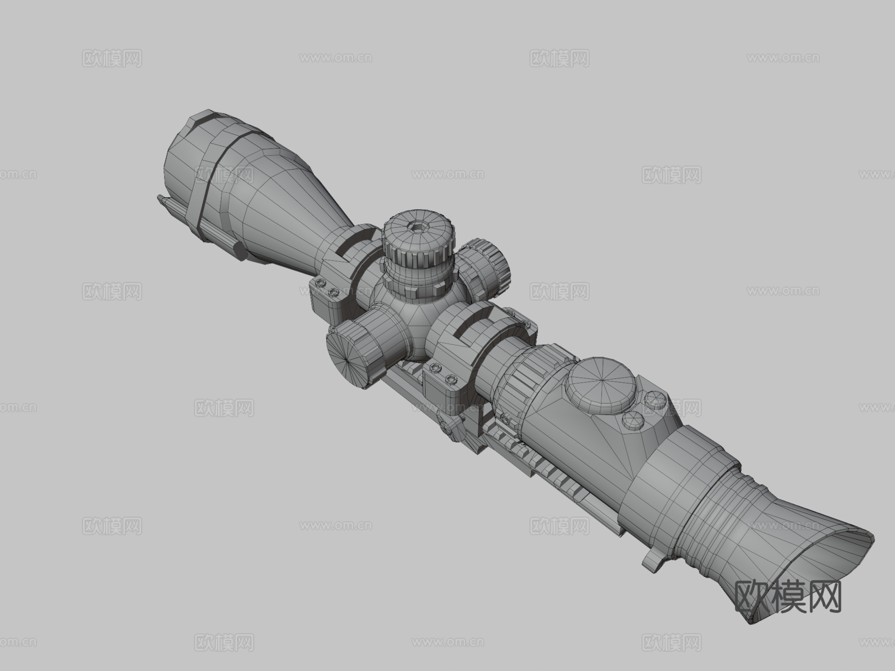 步枪瞄准镜3d模型