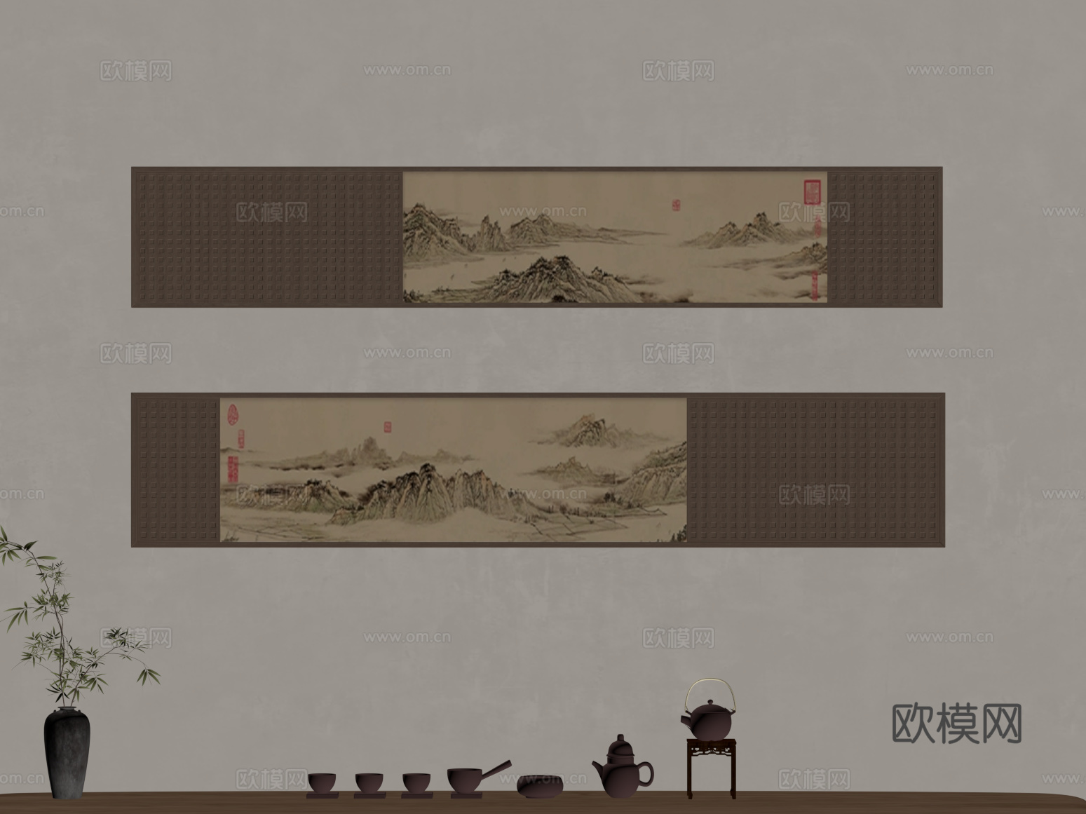 装饰画 中古装饰画su模型